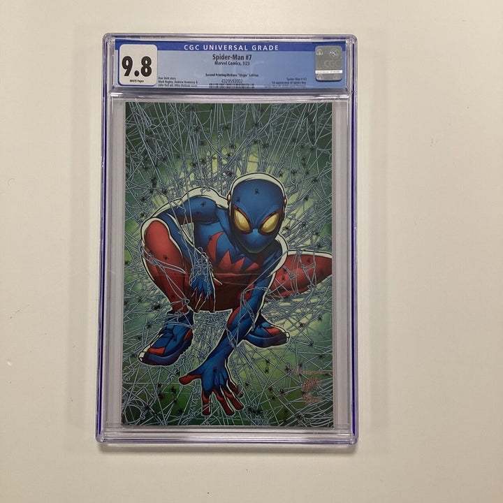 Spider-man #7 2023 CGC 9.8 Second Print Mike McKone Virgin Variant