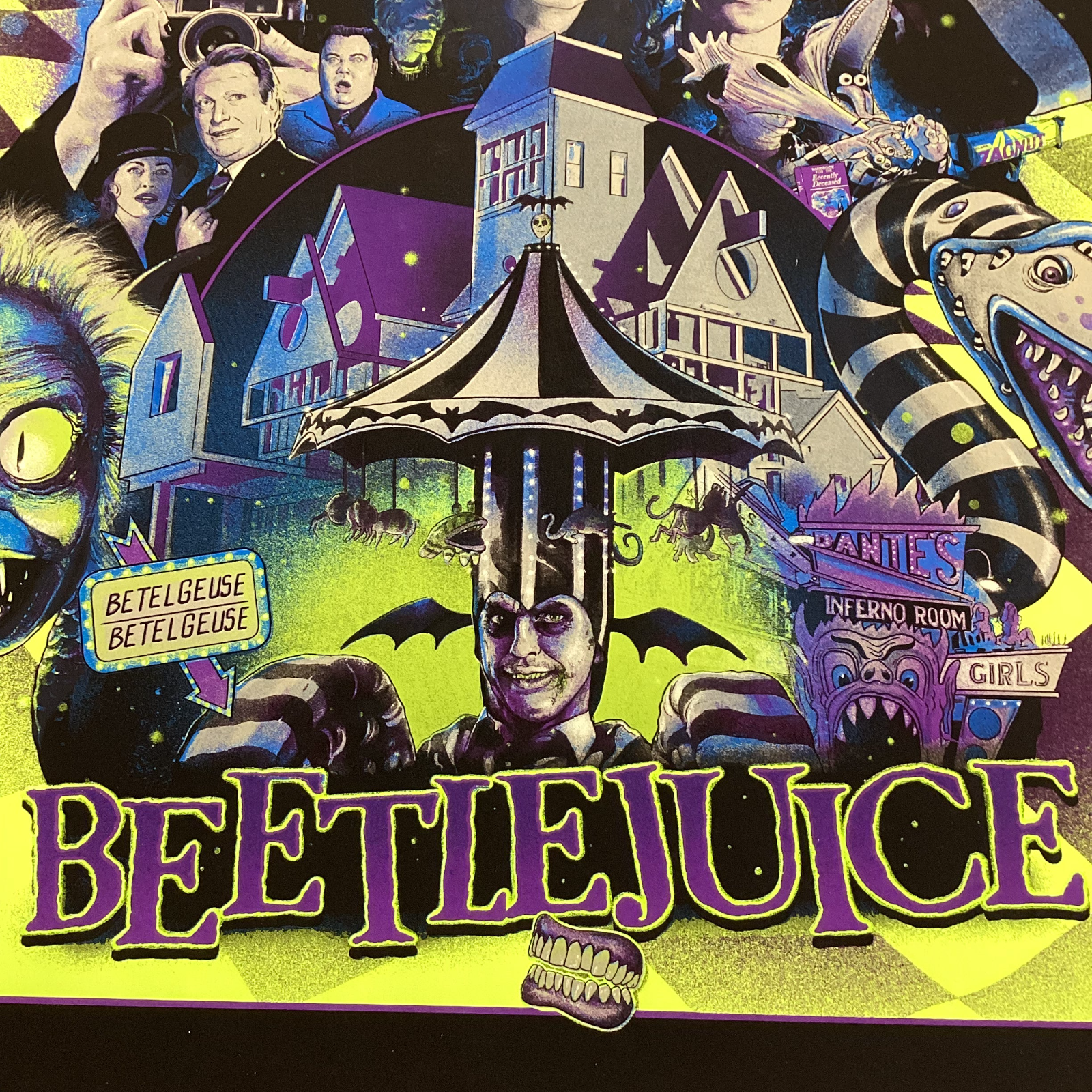 Beetlejuice Alternate Movie Poster by Vance Kelly Fluro Yellow 10/104