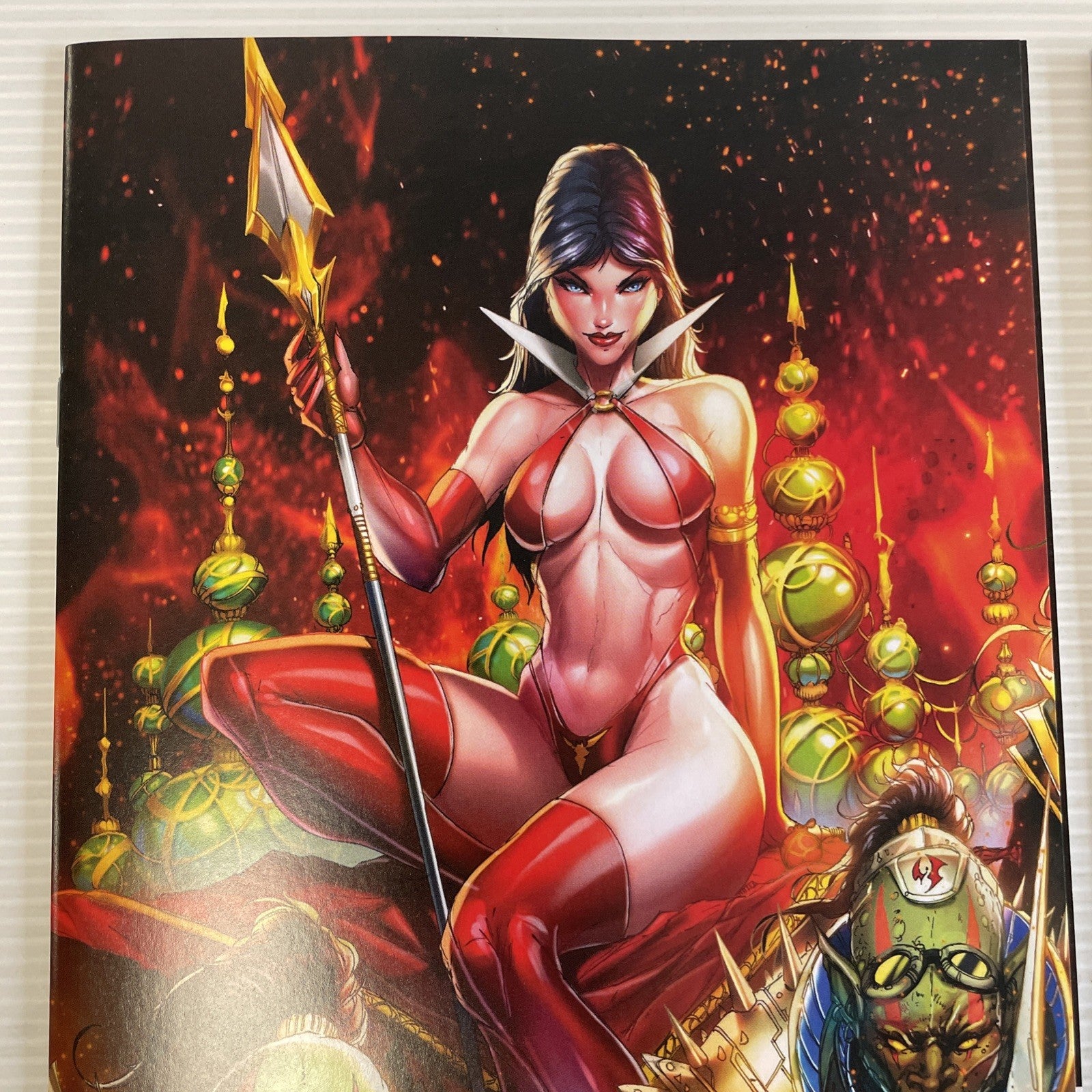 Red Sonja Vampirella #1 #2 2022 NM 616 Jamie Tyndall Virgin Connecting Fire2