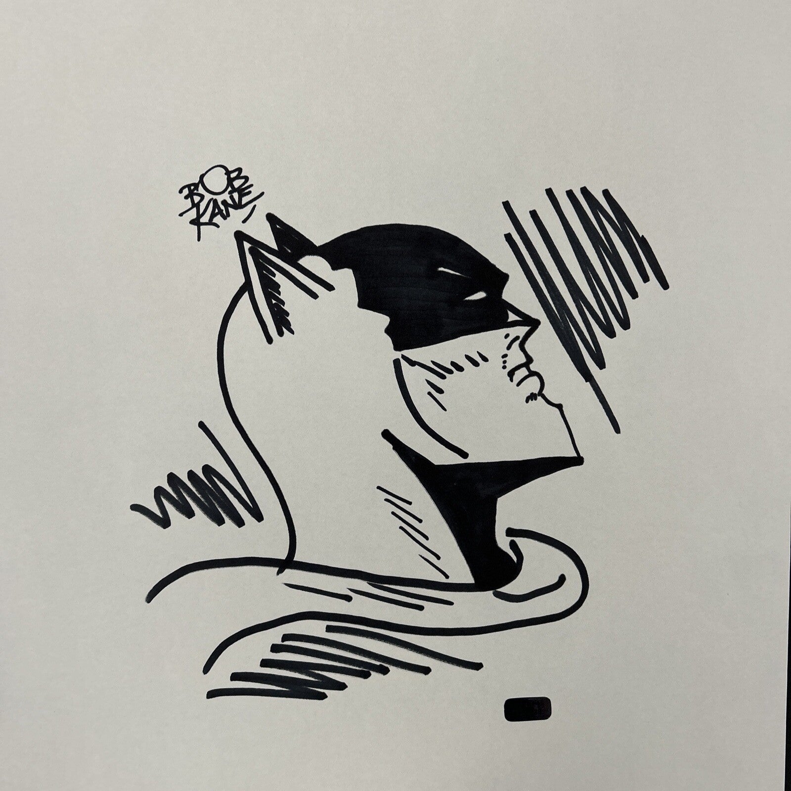 Bob Kane Hand Drawn Original Batman Sketch Art, Signed 30x40 cm with COA3