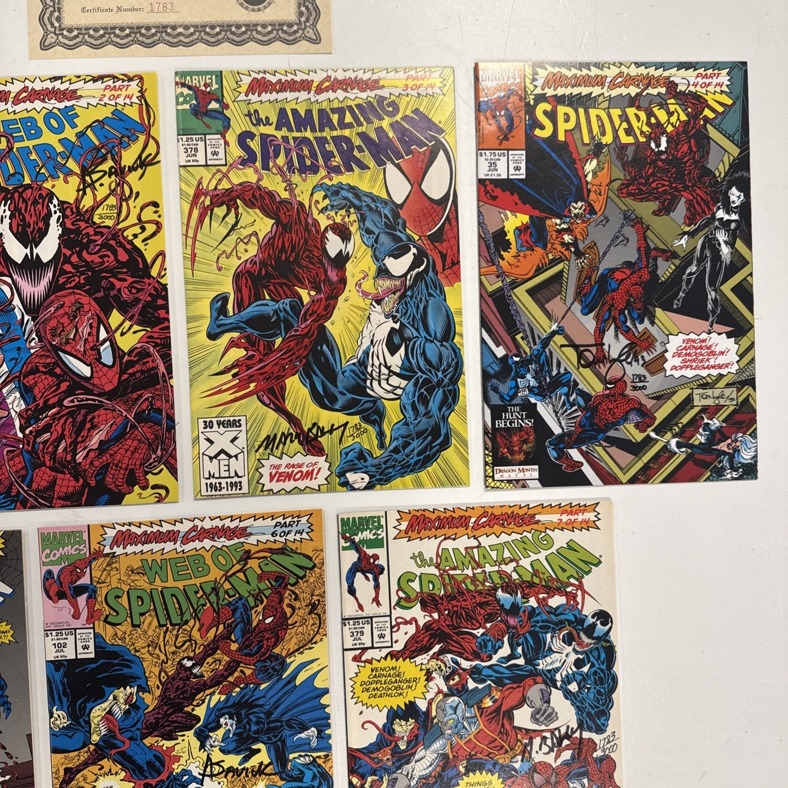 Spider-Man Maximum Carnage #1-14 Complete All signed except 11 Dynamic Forces **2