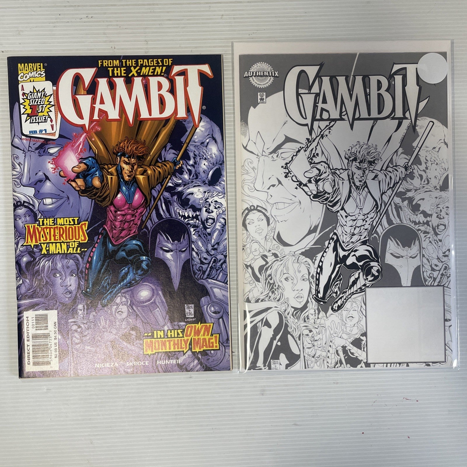 Gambit #1 1999 Marvel Authentix Limited Edition Comic 1446/7500 inc. Trade Dress0