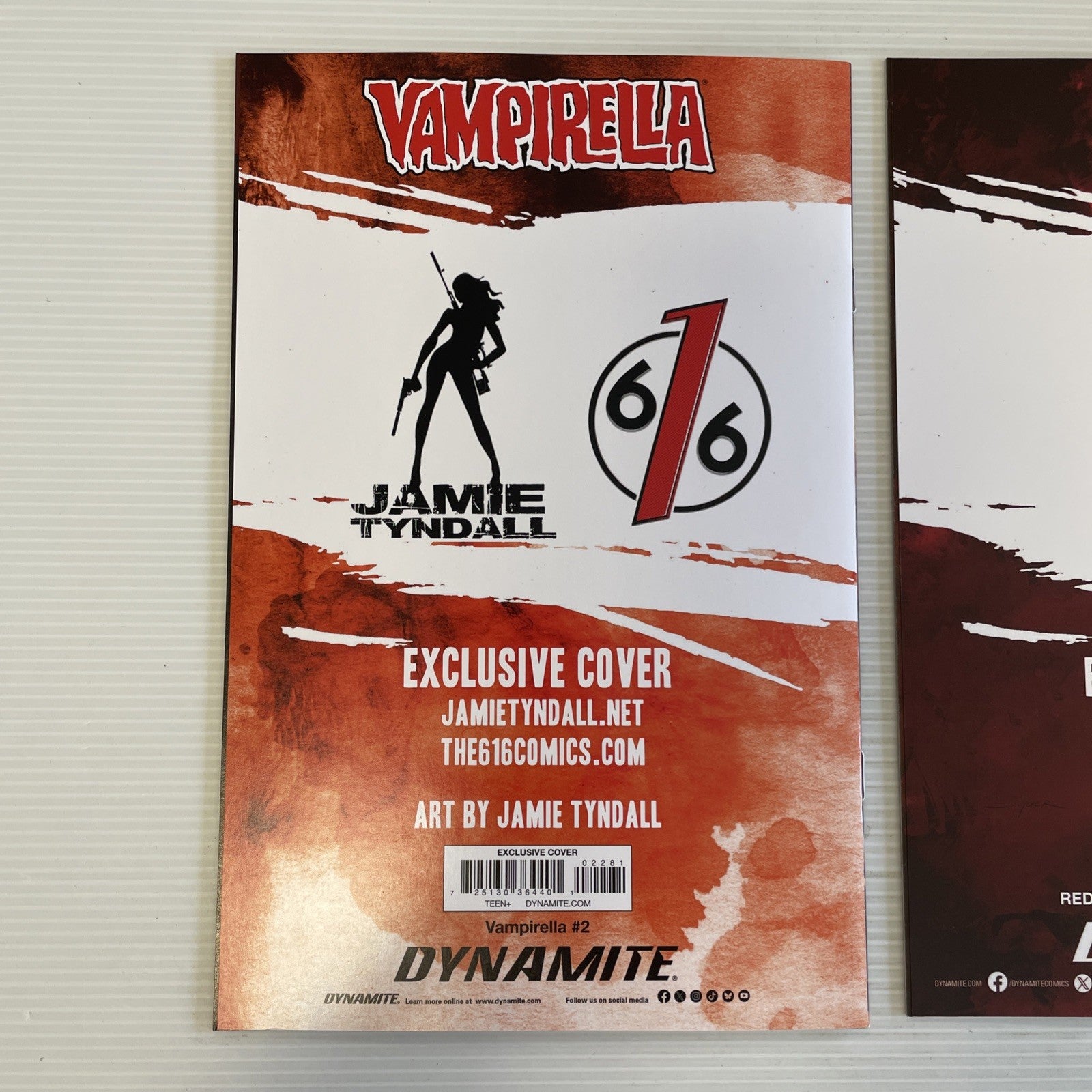 Red Sonja Vampirella #1 #2 2022 NM 616 Jamie Tyndall Virgin Connecting Smoke9