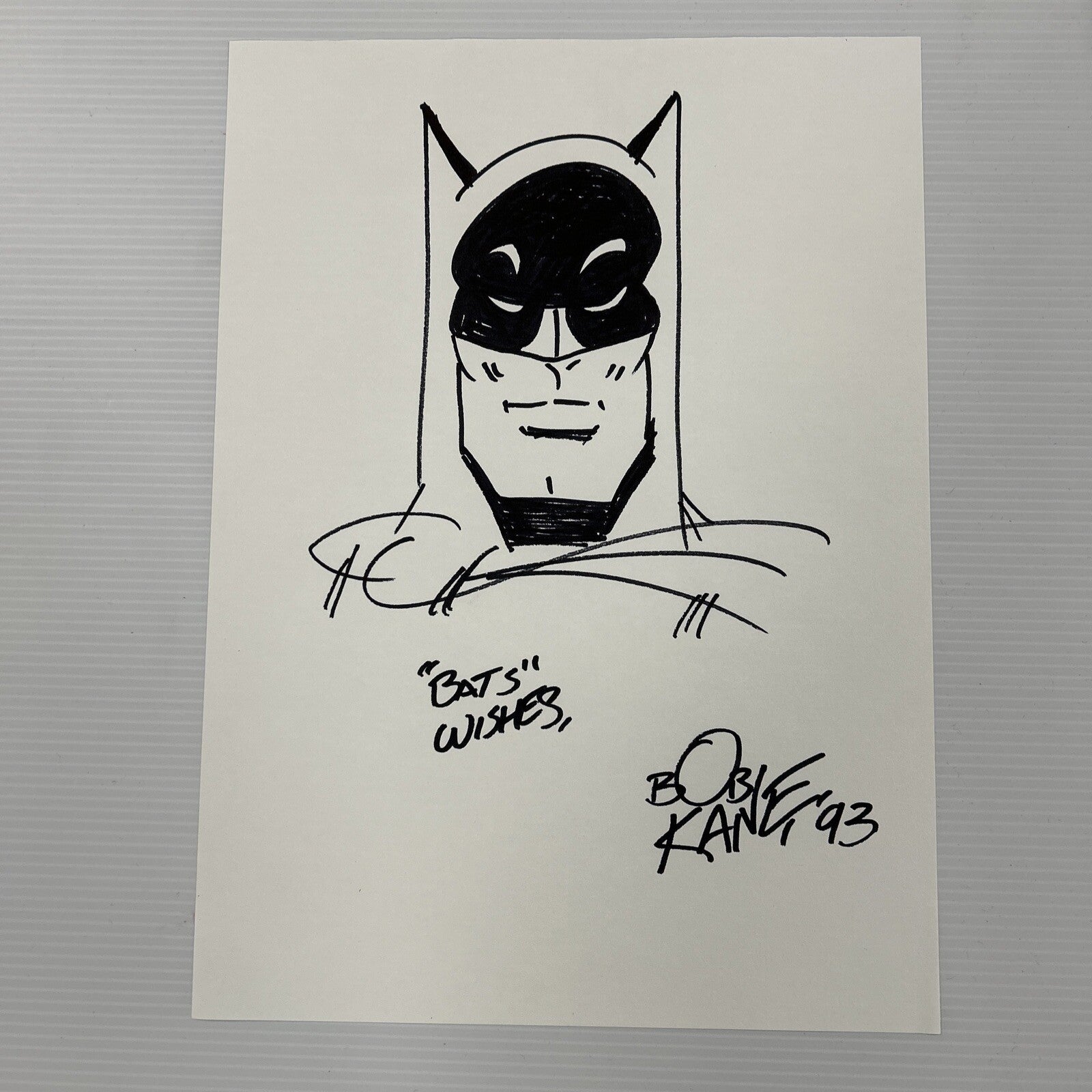 Bob Kane Hand Drawn Original Batman Sketch Art Signed with COA 21x29cm22
