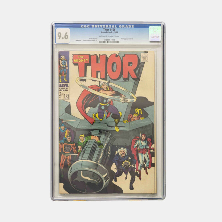 Thor #156 Vol 1. CGC 9.6 Slabbed Comic. 1968 Cent copy