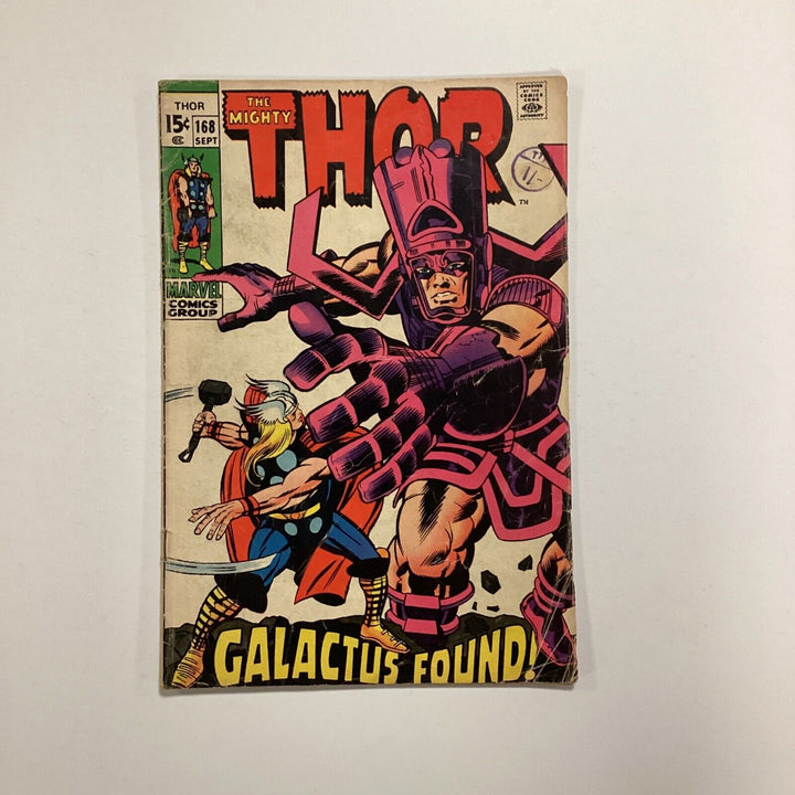 The Mighty Thor #168 1969 GD/VG Origin Of Galactus Pence Copy