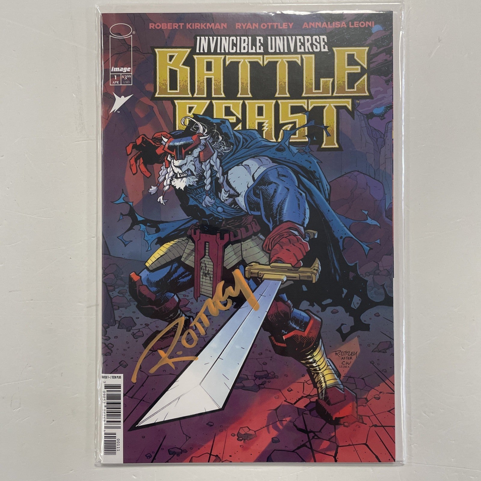 Invincible Universe Battle Beast #1 2025 NM Signed by Ryan Ottley w/CoA Image0
