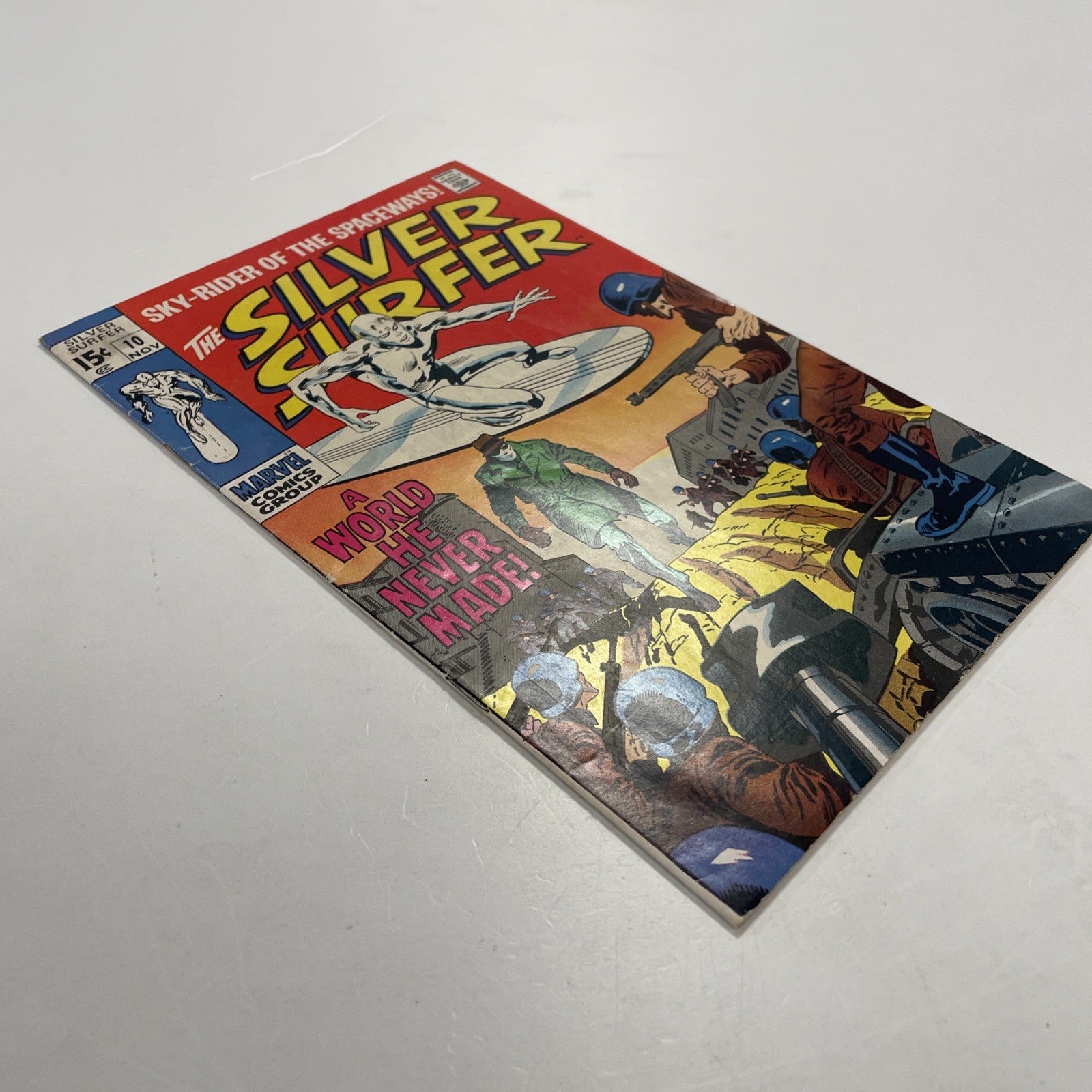 Silver Surfer #10 1969 FN **Sticker residue on top left front cover3