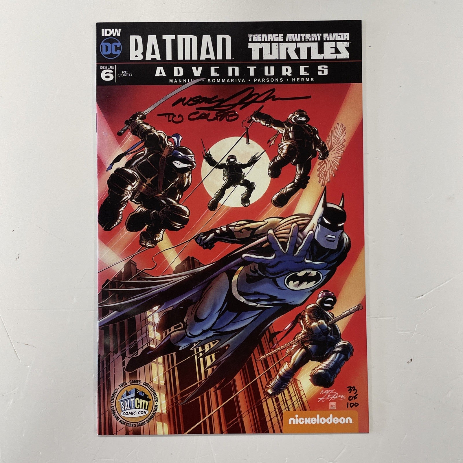 Batman Teenage Mutant Ninja Turtles Adventures #6 2017 Signed Neal Adams **0