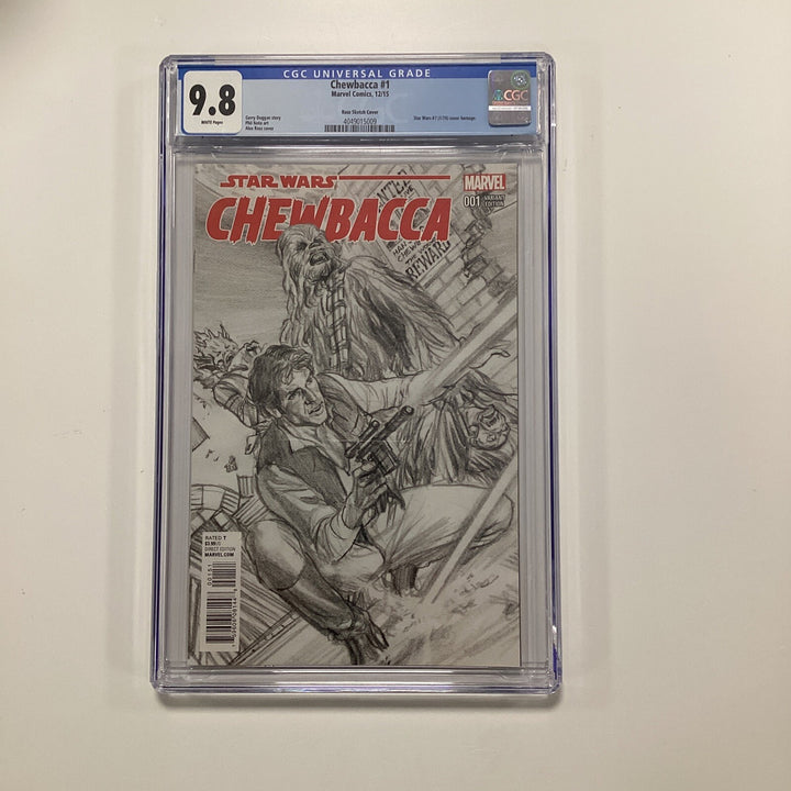 Star Wars Chewbacca #1 2015 CGC 9.8 1:200 Ross Sketch Variant **CRACKED CASE0