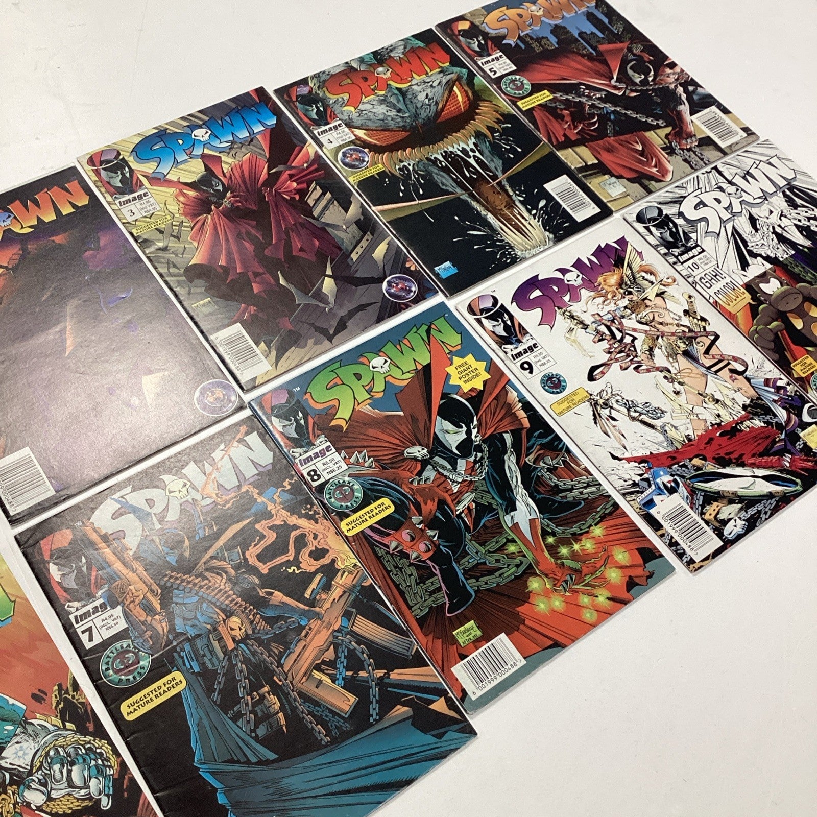 SPAWN  #1-10 VF RSA Variants Battleaxe Press Scarce South African Reprints 199522