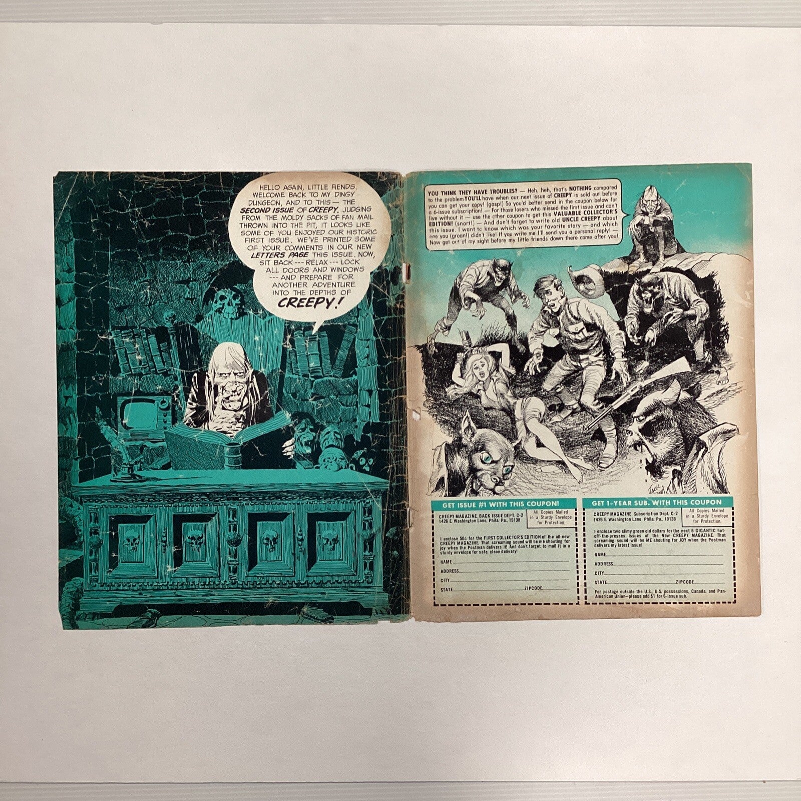 Creepy #2 1965 GD Cover worn and detached, pen marks on first page.Warren Horror14