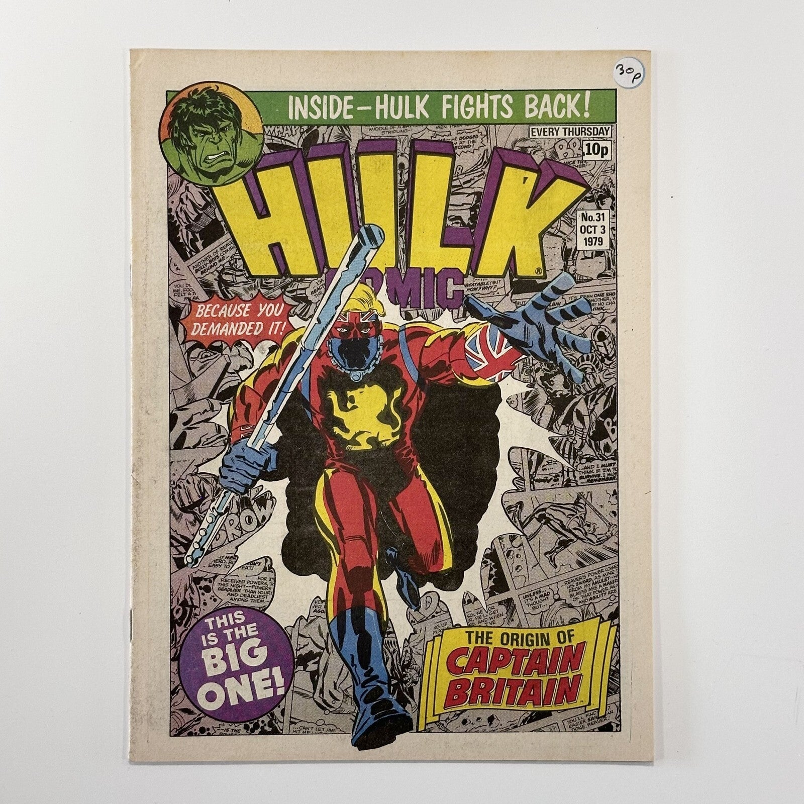 Hulk #31 1979 FN/VF Captain Britain Origin British weekly Magazine **see descrip0