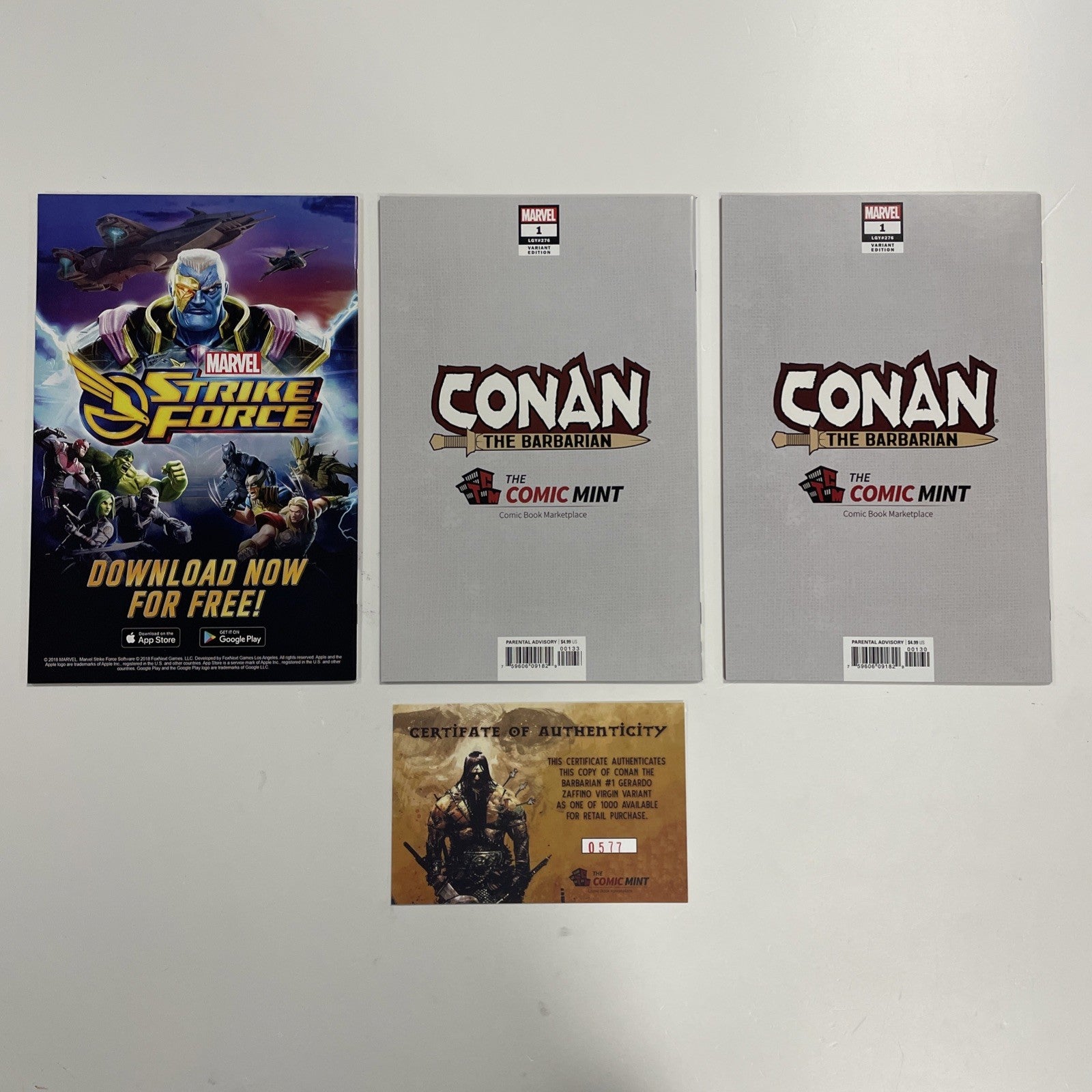 Conan The Barbarian #1 2019 NM Gerardo Zaffino Trade, Virgin and Black & White7