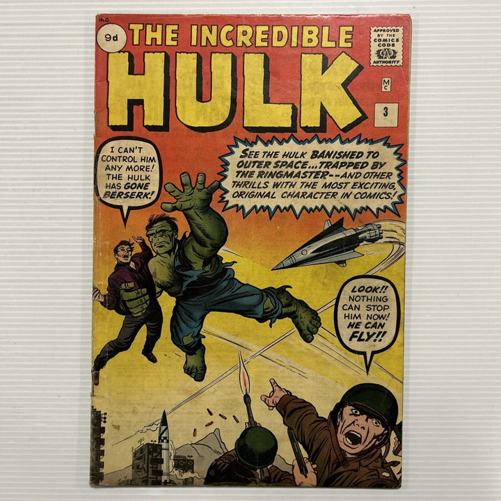 Incredible Hulk #3 1962 VG 1st Appearance Of The Ringmaster Pence Copy