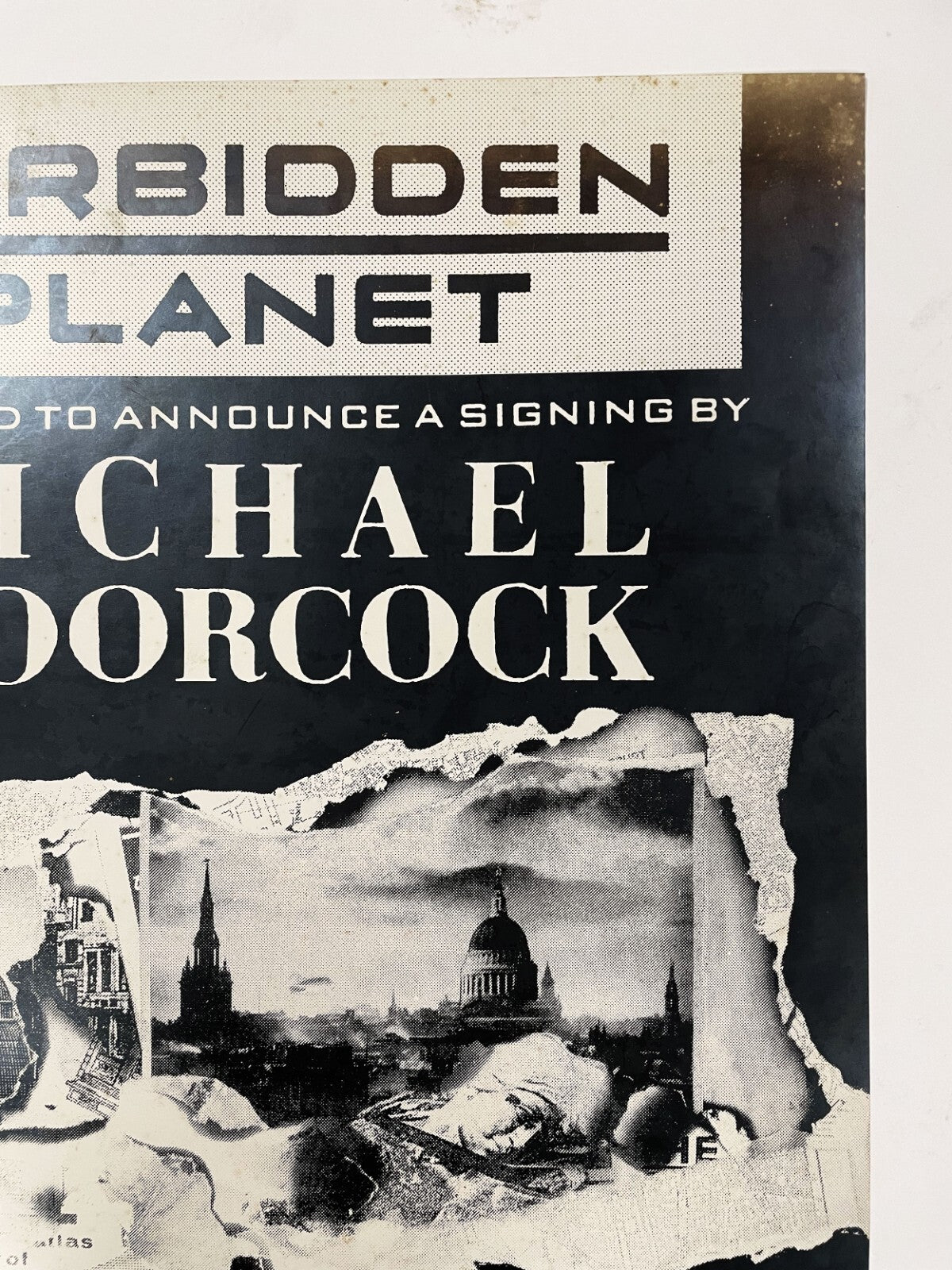 Original Forbidden Planet Poster Michael Moorcock Signing Comic History (2) 19872