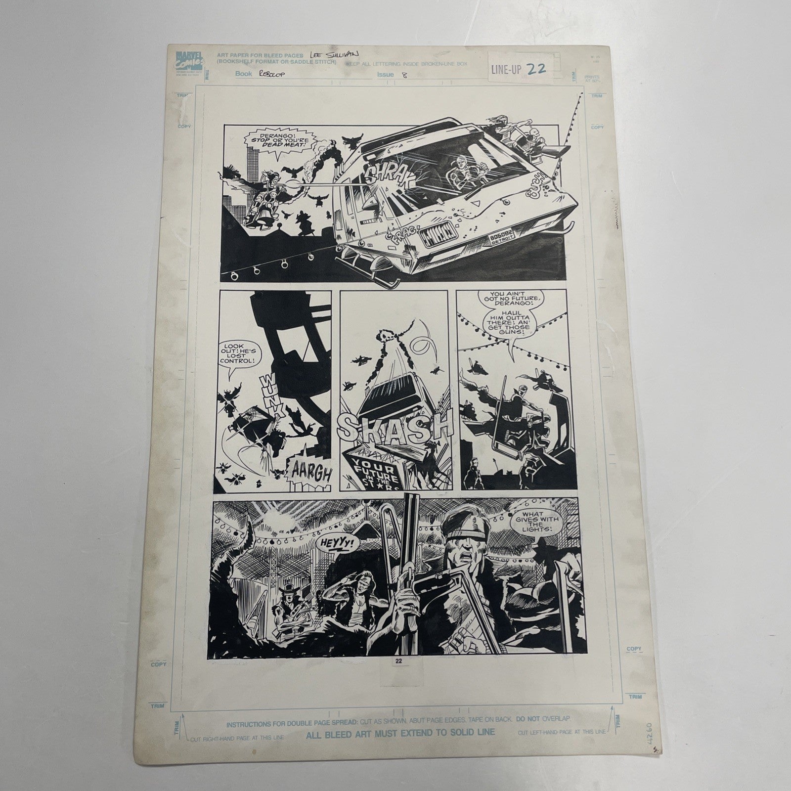 Lee Sullivan Original Art for Marvel's Robocop #8 Page 22 19900
