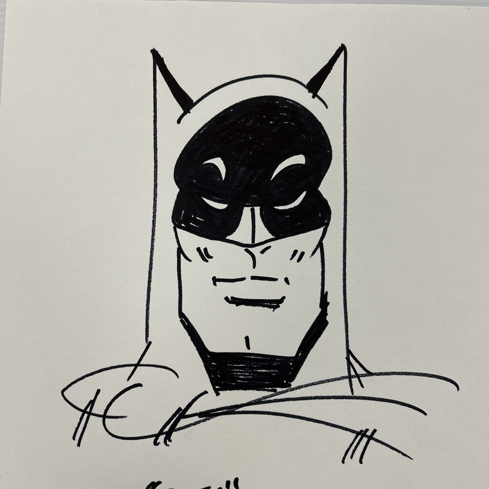 Bob Kane Hand Drawn Original Batman Sketch Art Signed with COA 21x29cm2