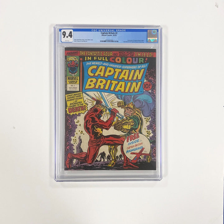 Captain Britain #2 Vol 1. CGC 9.4 1976 with Boomerang Pence Copy0