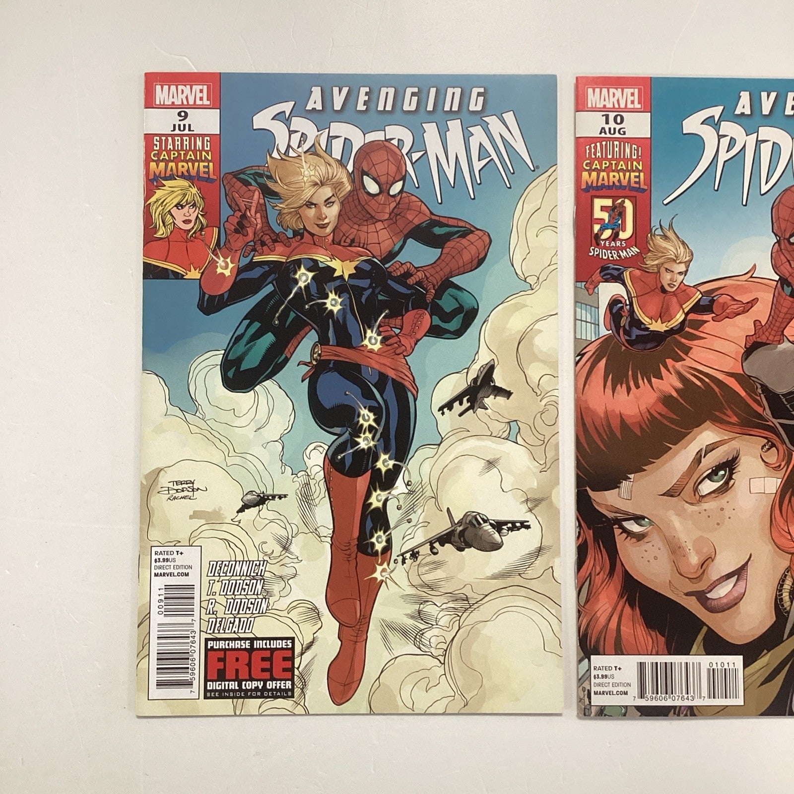 Avenging Spider Man #9 FN/VF & #10 VF+ 2012 FN/VF 1st & 2nd Carol Danvers1