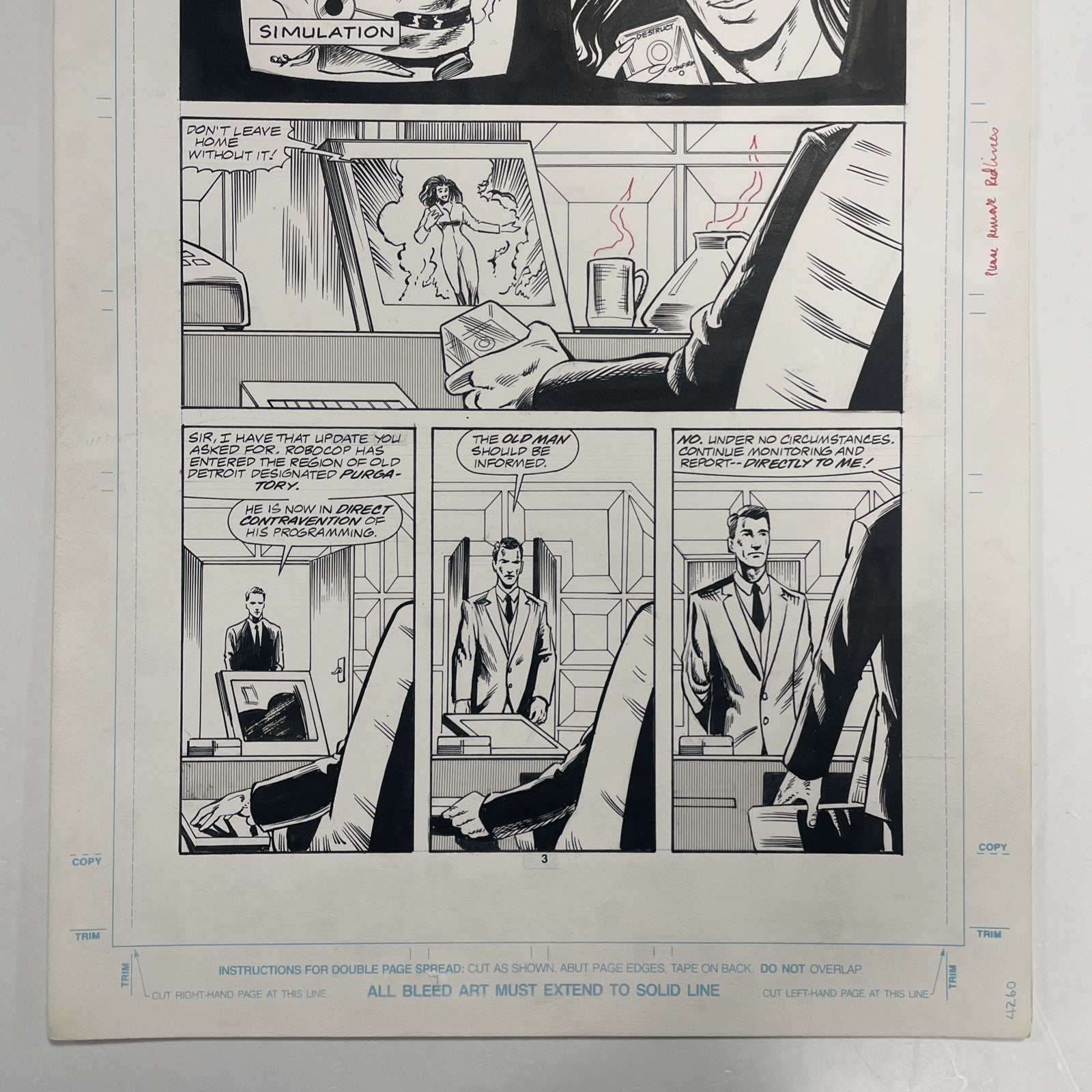 Lee Sullivan Original Art for Marvel's Robocop #13 Page 3 19912