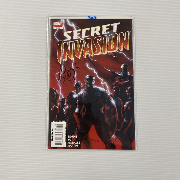 Secret Invasion #1 2008 Signed Brian Michael Bendis DF CoA