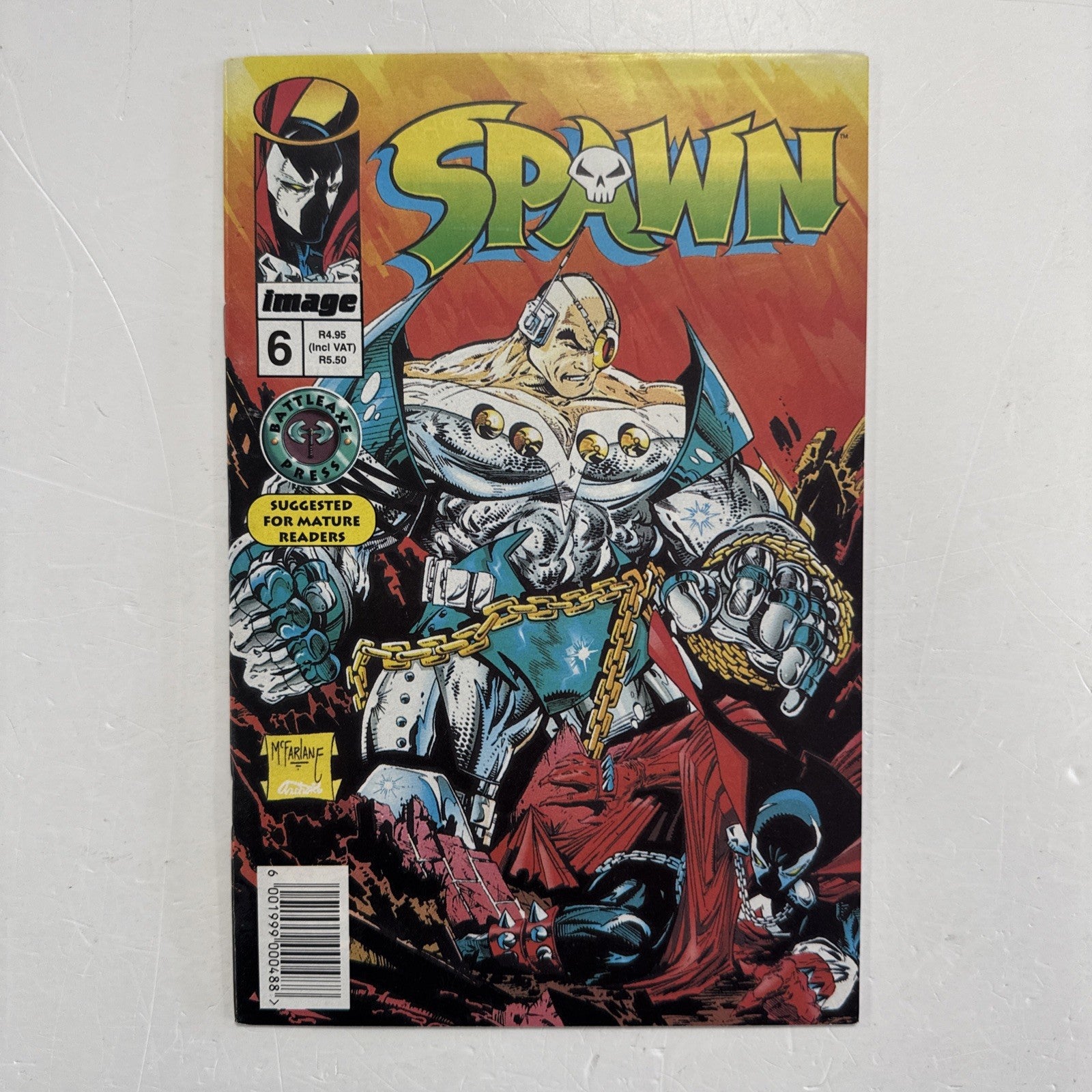 Battleaxe Press Spawn #6 1995 FN+ South African Reprint Image inc. Coupon0