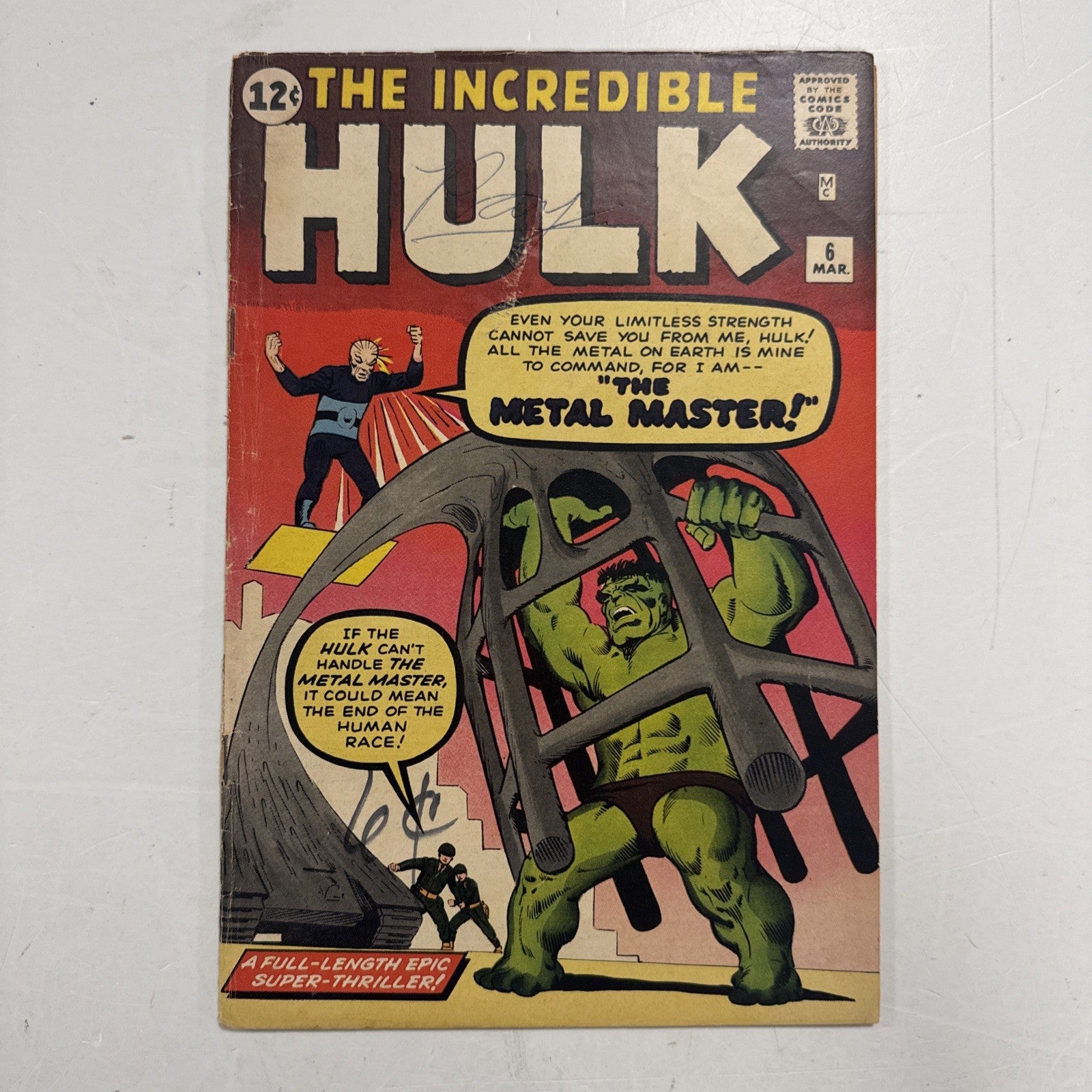 The Incredible Hulk #6 1963 VG- 1st Appearance of Metal Master and Teen Brigade*0