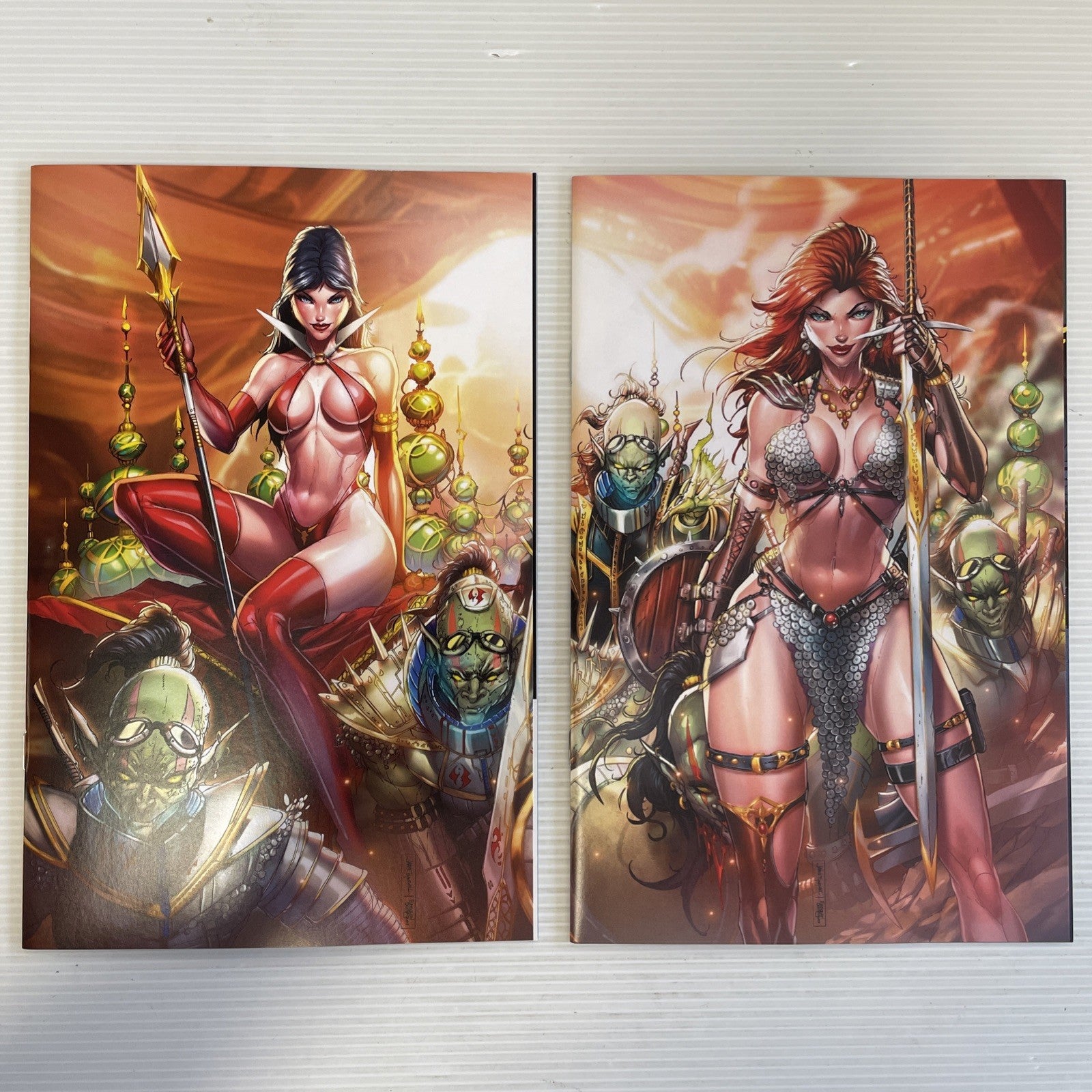 Red Sonja Vampirella #1 #2 2022 NM 616 Jamie Tyndall Virgin Connecting Sky Cover0