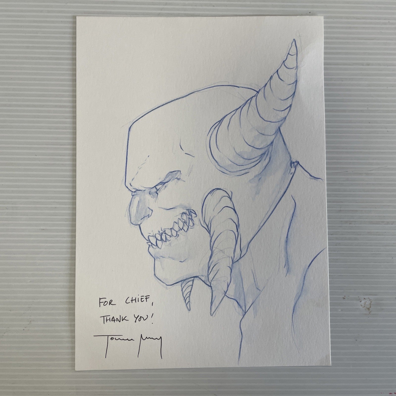 Tomeu Morey Original Sketch Artwork of Devil Dog DC (15 x 20.8 cm)0