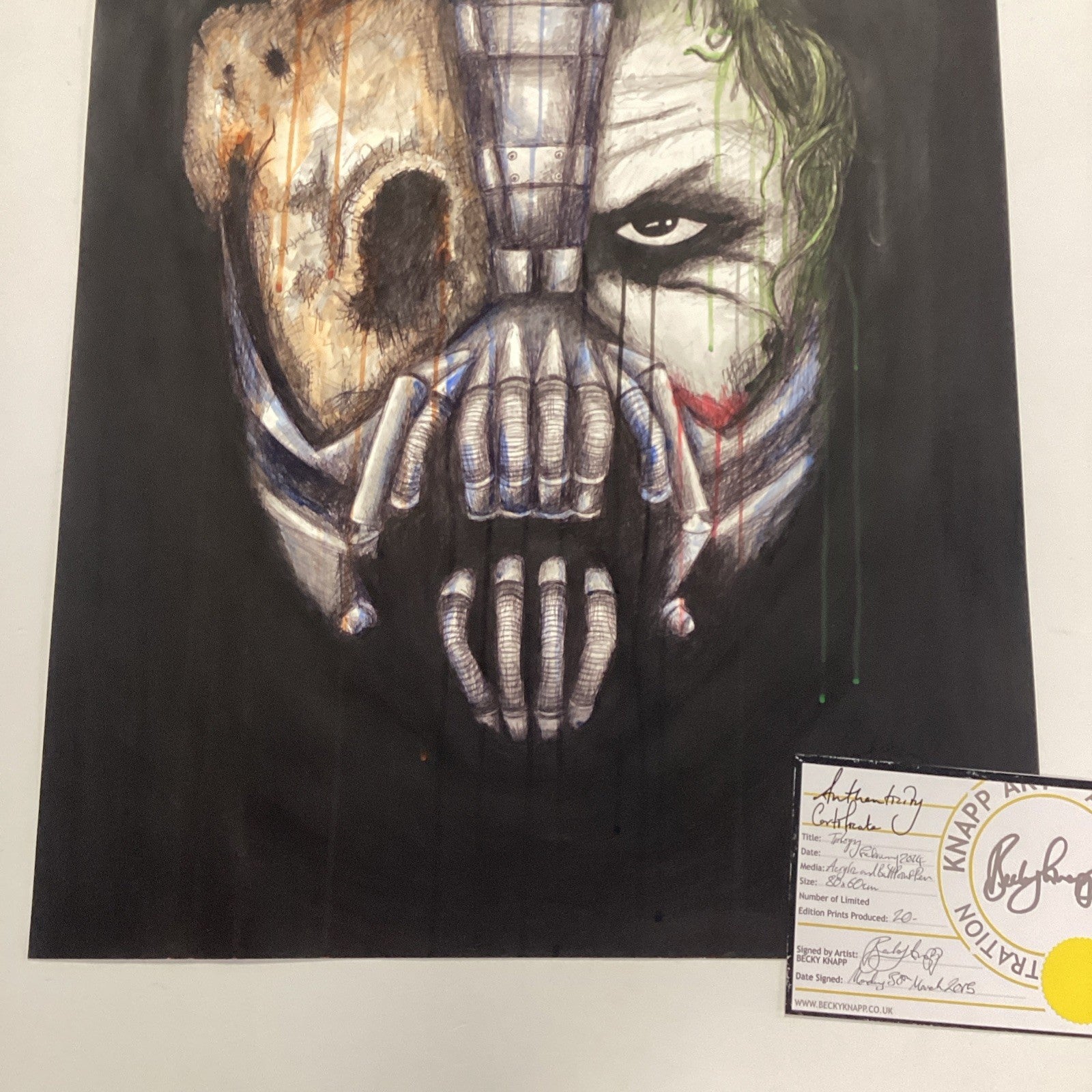 Trilogy (Joker/Bain/Scarecrow) Original Art by Becky Knapp with COA (80x59cm)3