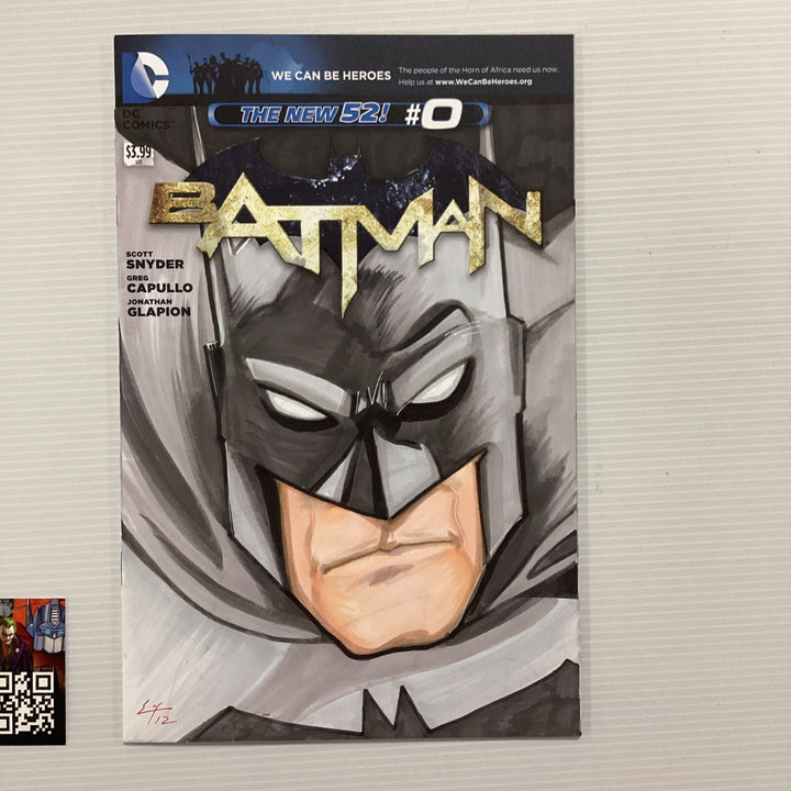 'The New 52! #0 Batman' Original Art Comic Book Sketch Cover By Erik Hodson0