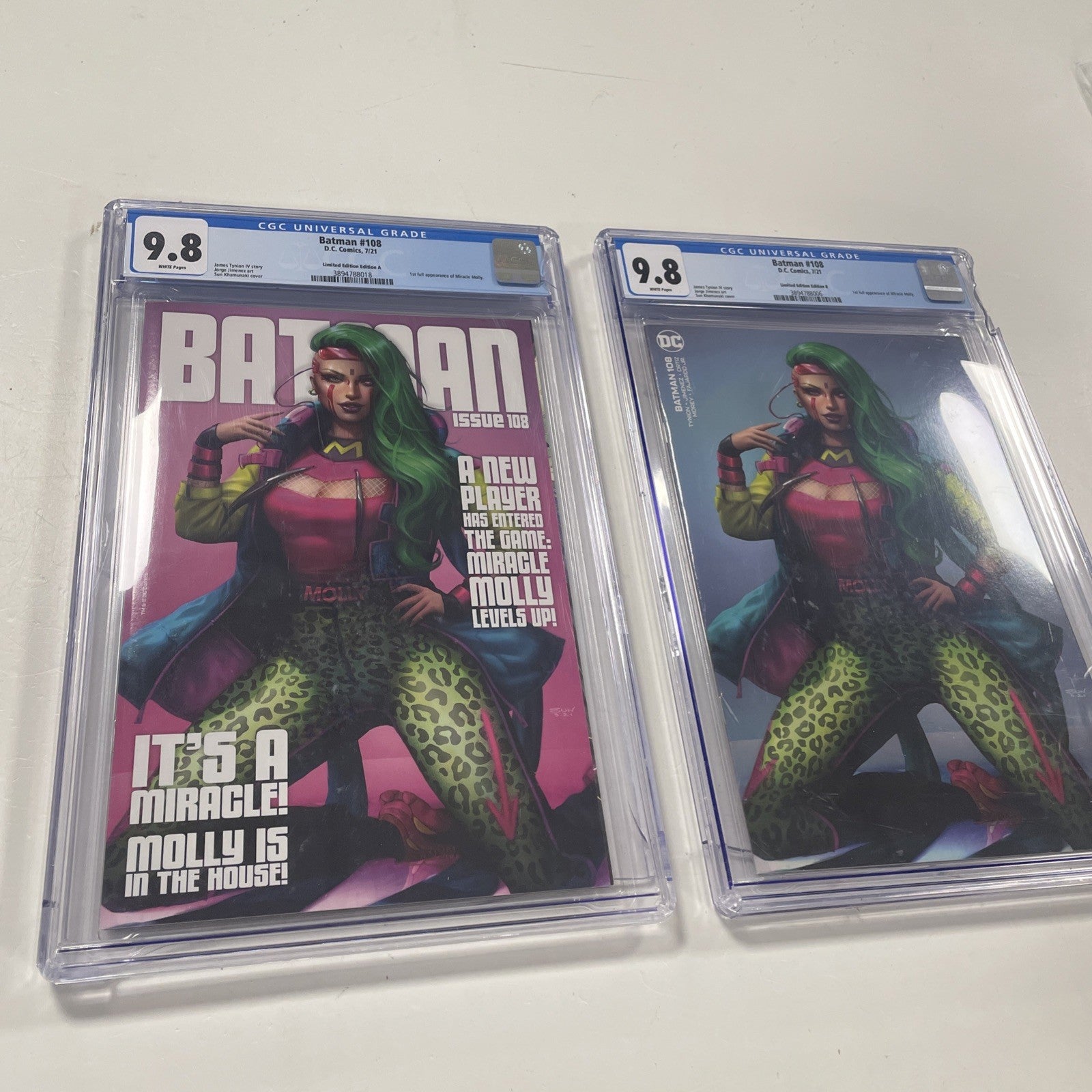 Batman #108 2021 CGC 9.8 1st App. of Miracle Molly X2 Variants **Cases cracked**0