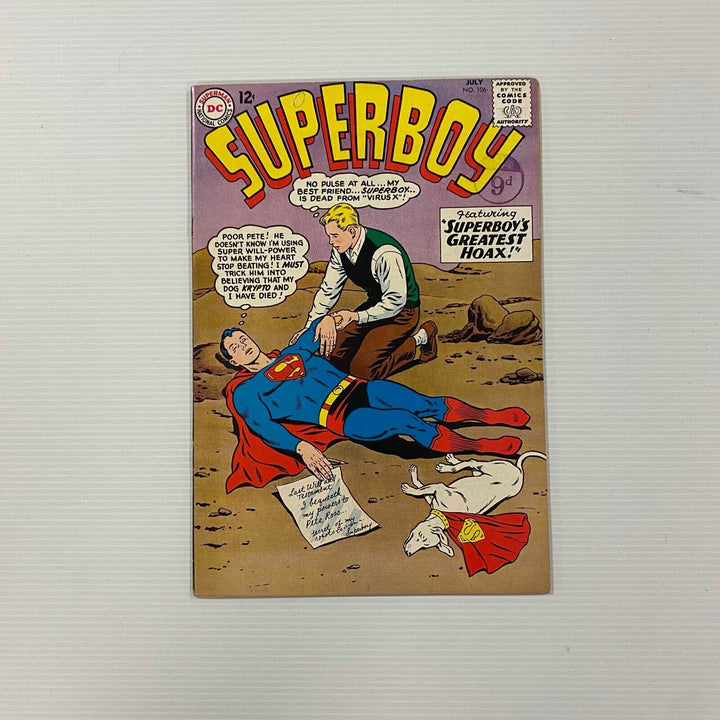 Superboy #106 1963 FN/VF Cent Copy Pence Stamp
