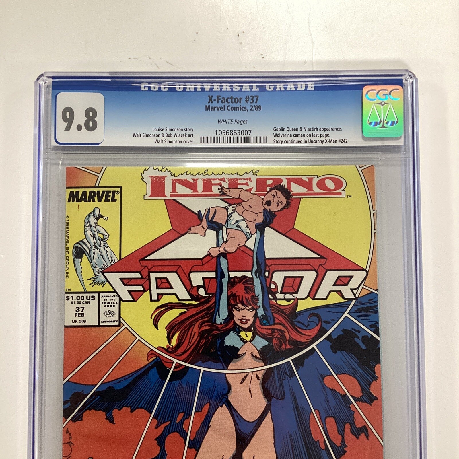 X-Factor #37 1989 CGC 9.8 White Pages Simonson Cover1