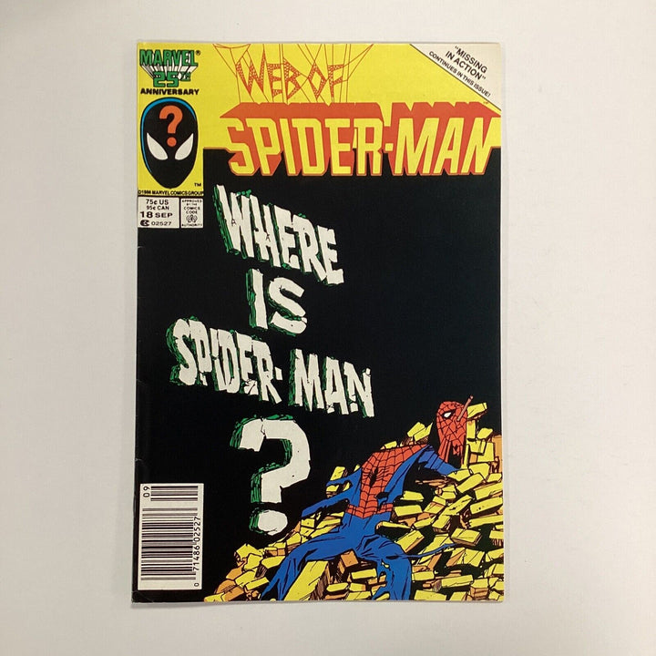 Web Of Spider-man #18 1986 VF- Newsstand 1st Eddie Brock Cameo