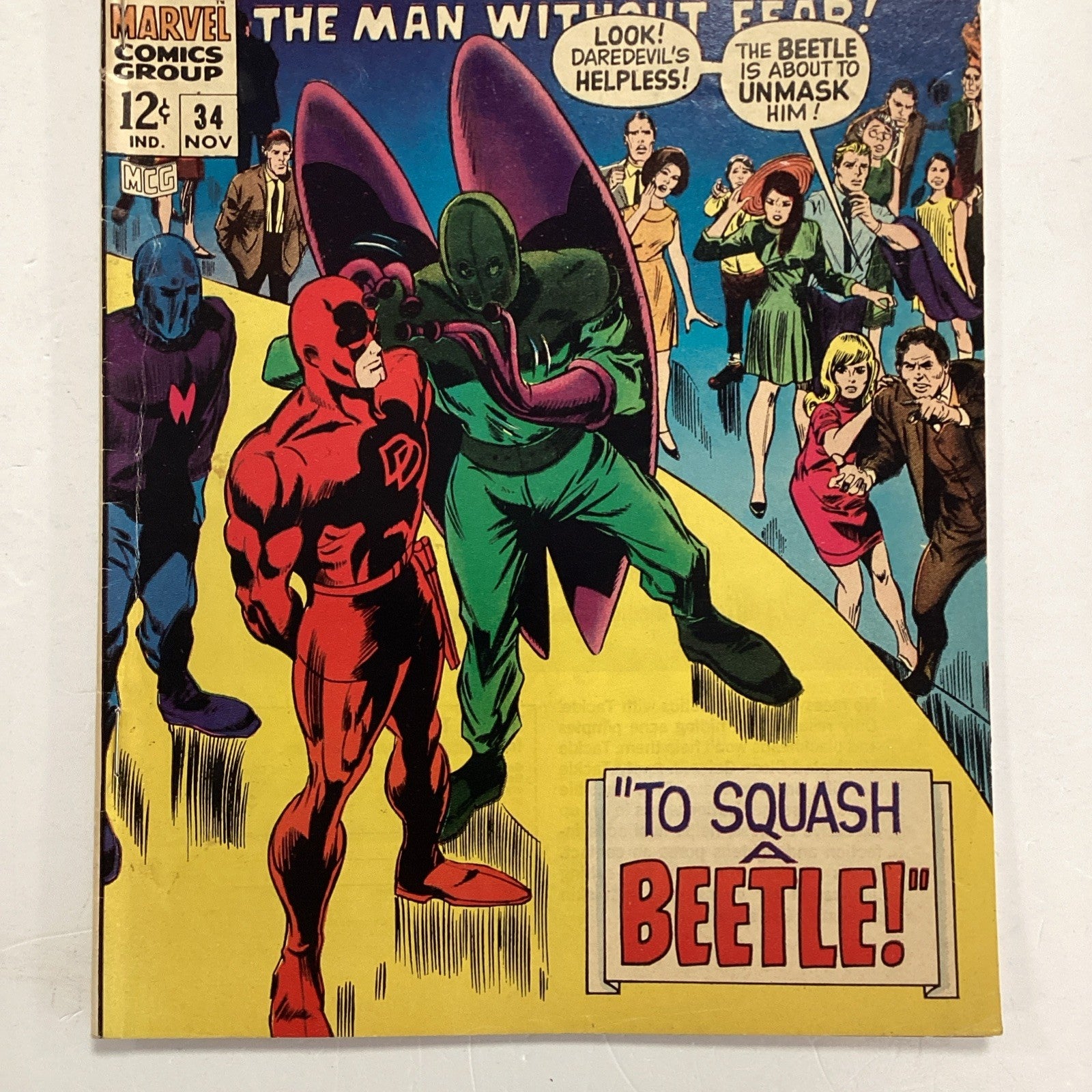 Daredevil #34 1964 VG Origin Of The Beetle Pence Stamp2