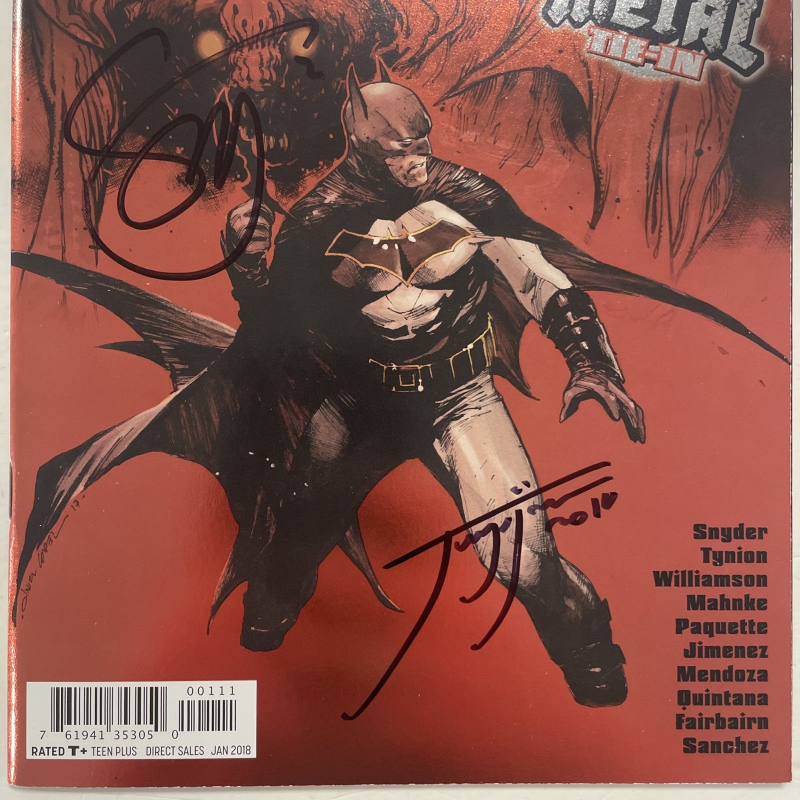 Dark Knights Batman Lost #1 2018 NM Signed Scott Snyder & Jorge Jimenez2
