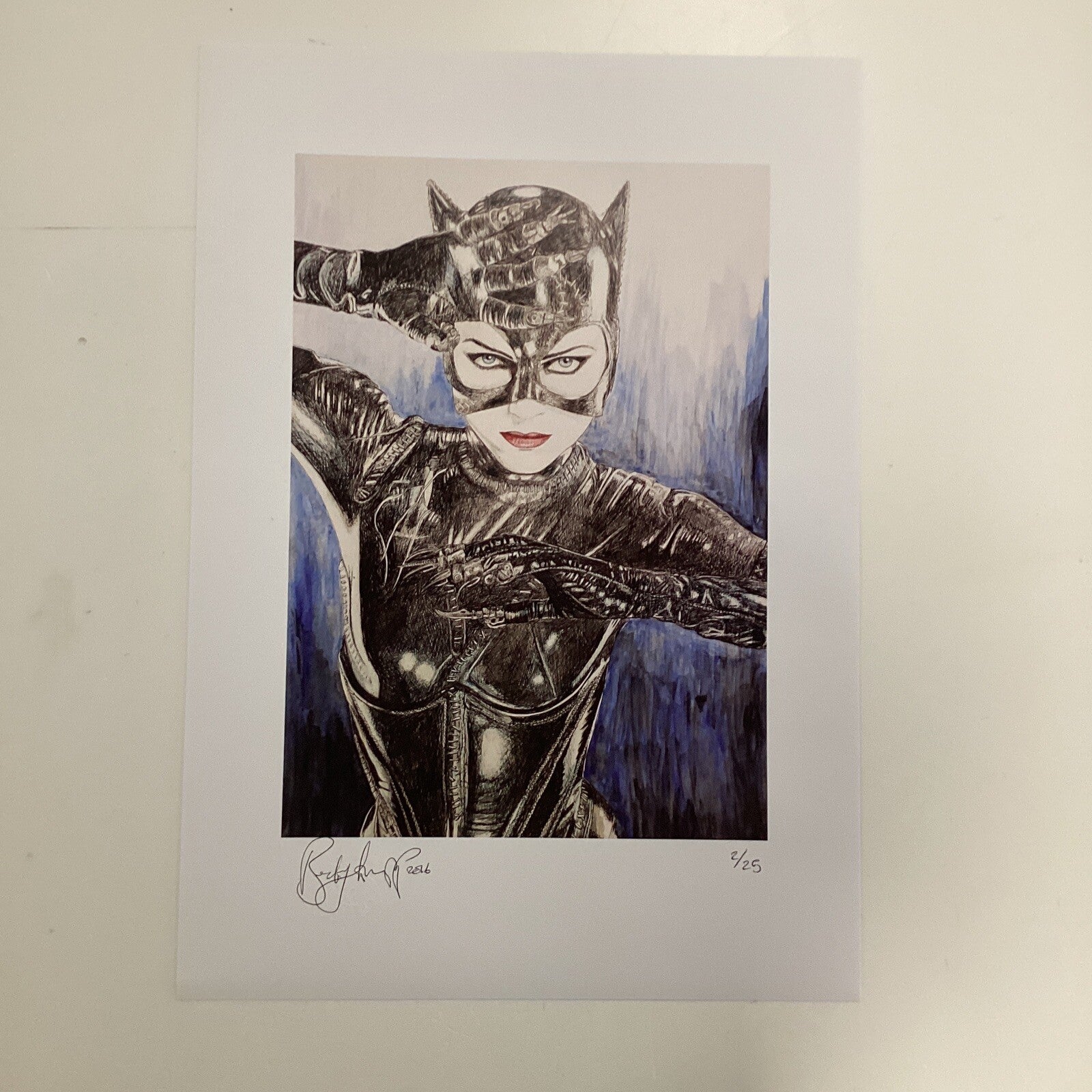 Catwoman Signed Art Print by Becky Knapp0