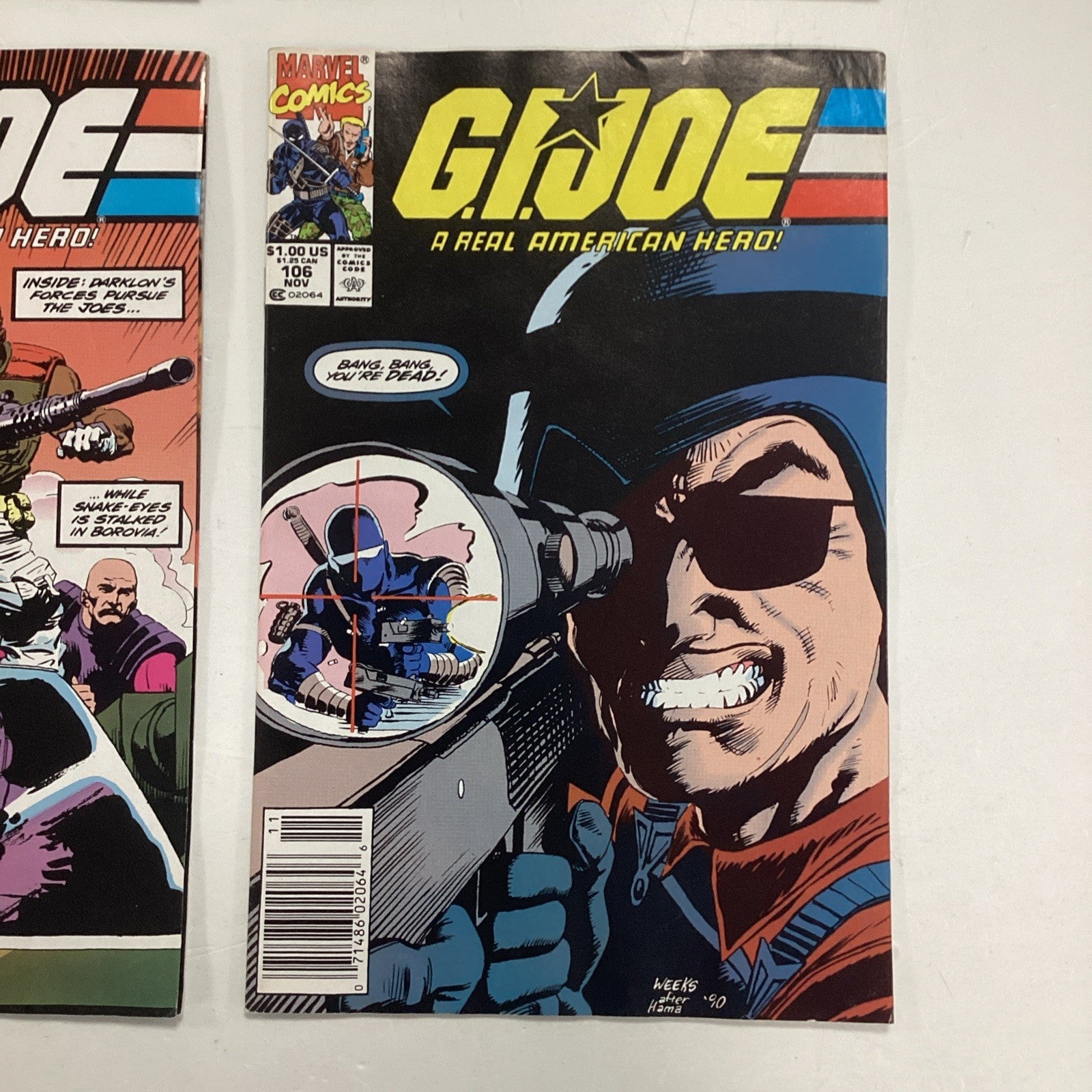 G.I. Joe #101-#106 1990 x6 Issues All Newsstand Copies6