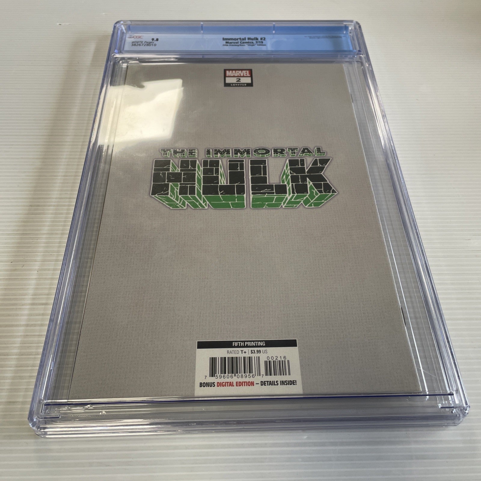 Immortal Hulk #2 2019 CGC 9.8 Alex Ross Fifth Printing Virgin Edition6