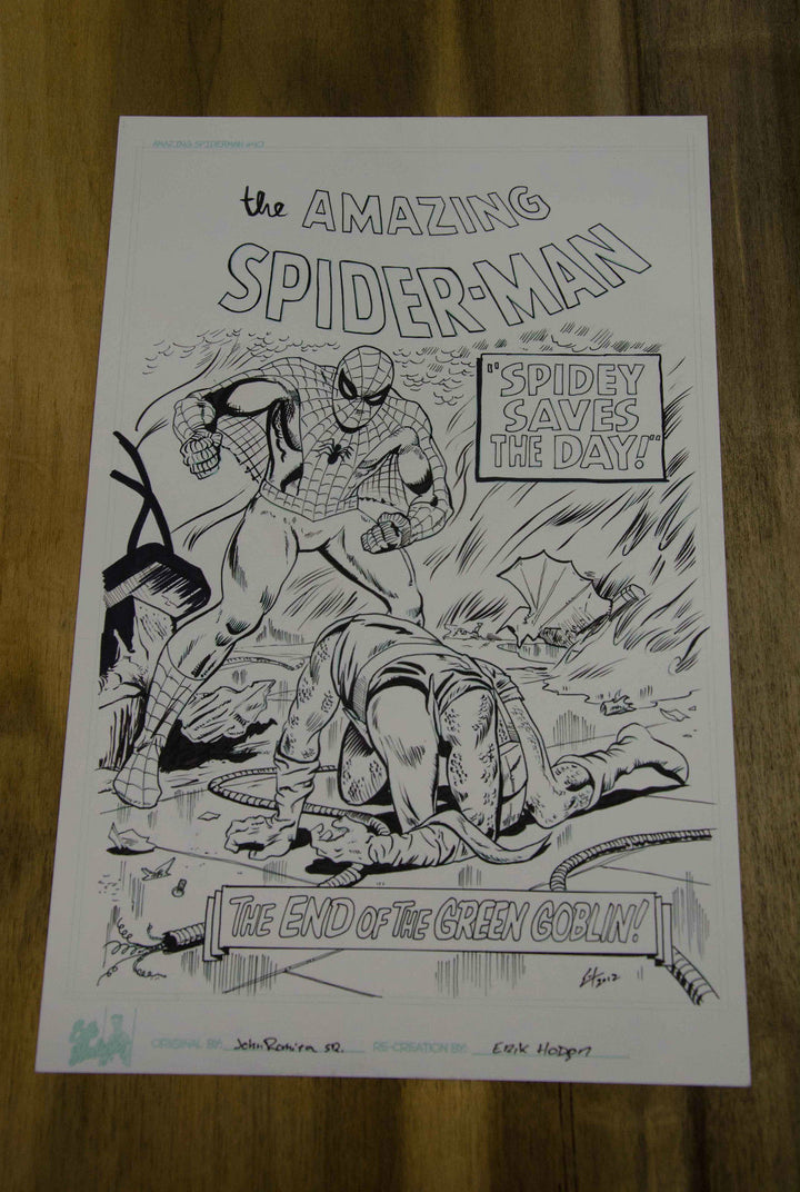 Amazing Spiderman Original Art Recreation by Erik Hodson(Original John Romita)