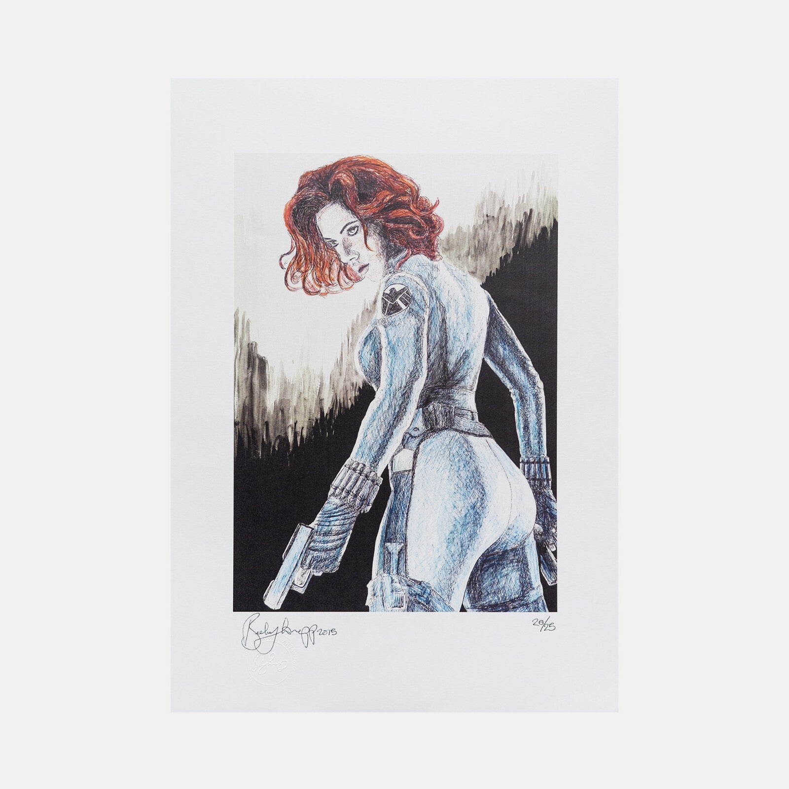 Black Widow Signed Art Print by Becky Knapp0