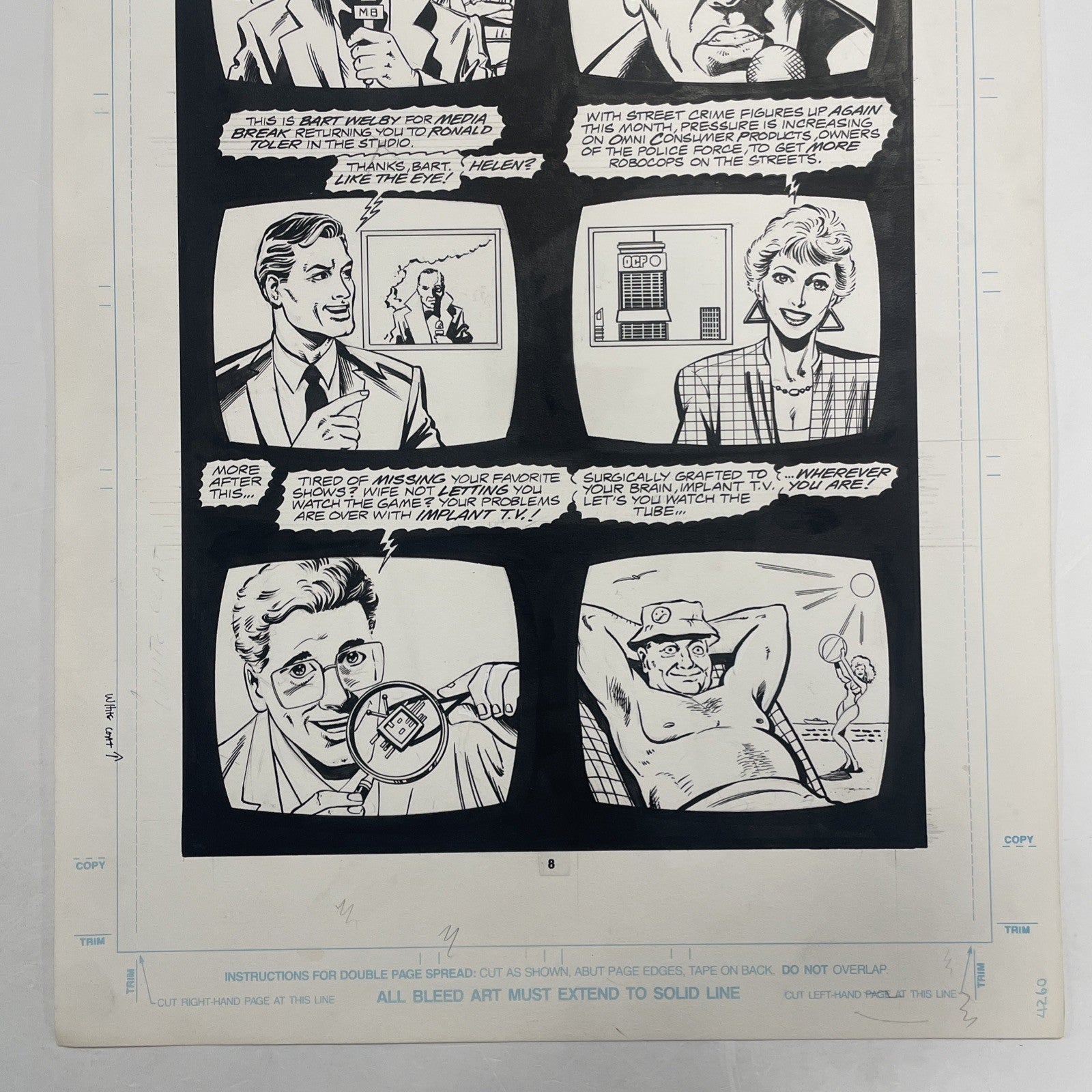 Lee Sullivan Original Art for Marvel's Robocop #12 Page 6 19912