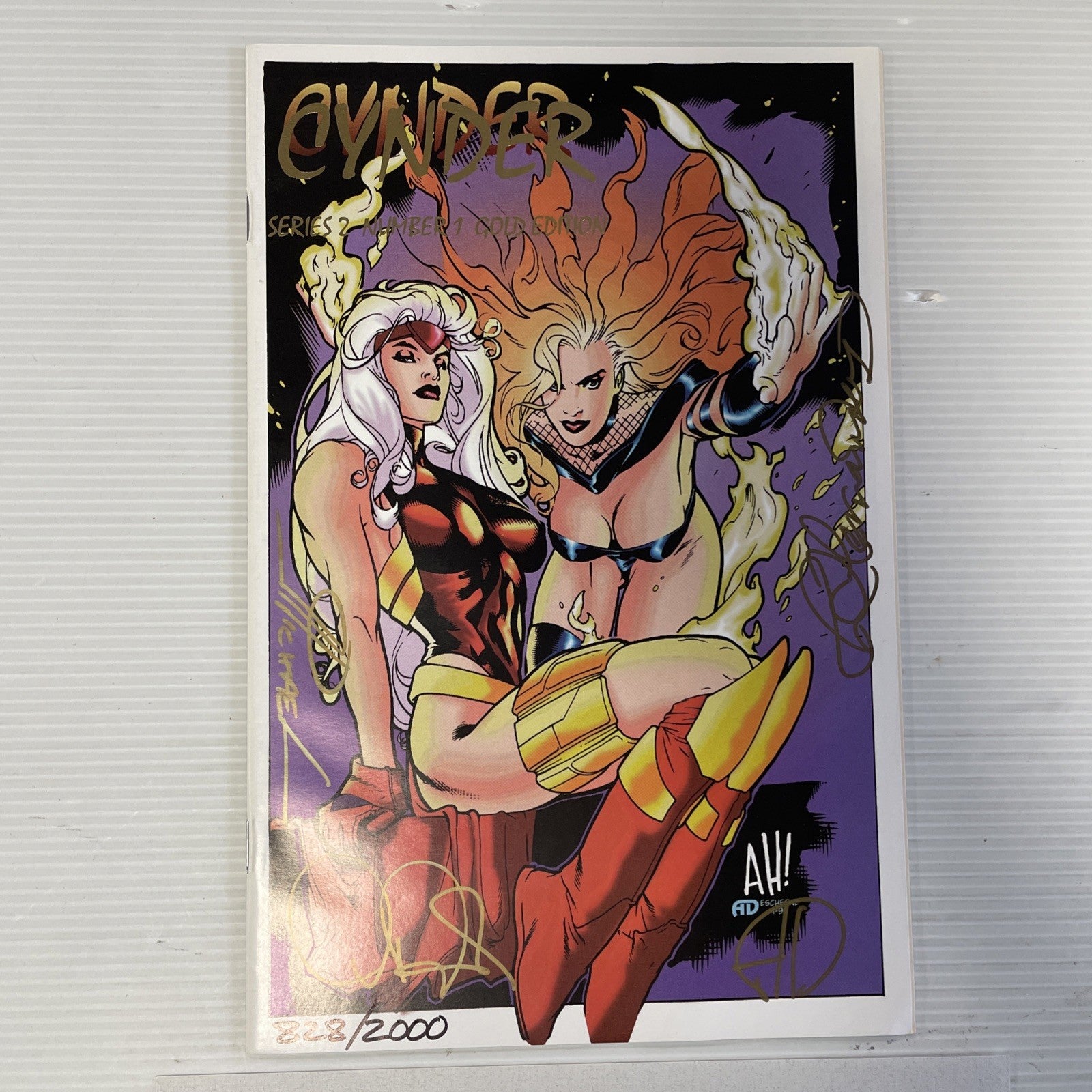 Cynder Series II 1996 VF/NM Gold Edition Adam Hughes Artwork Signed x4 with CoA1