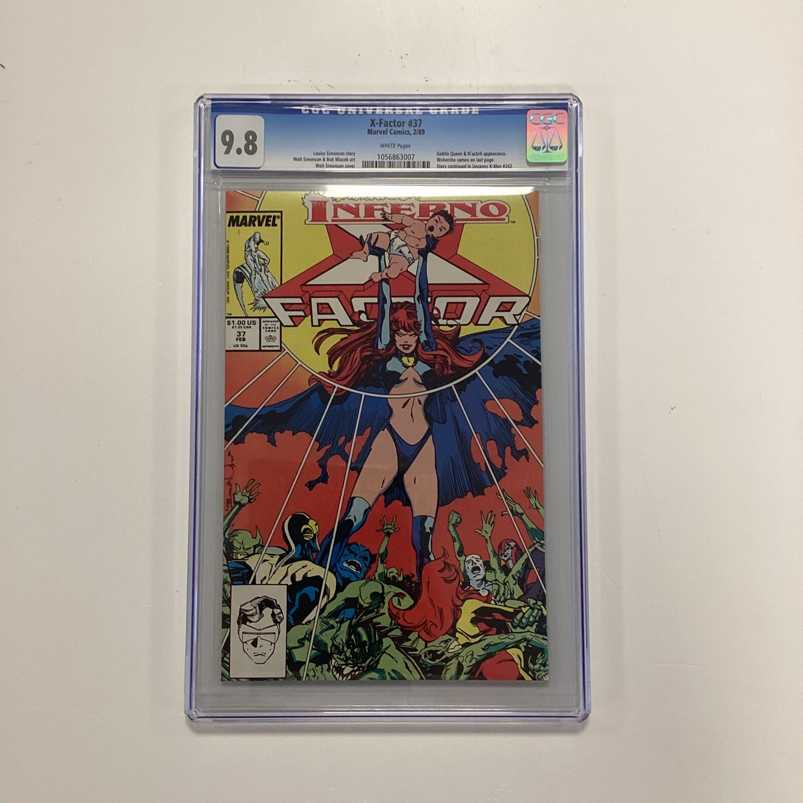 X-Factor #37 1989 CGC 9.8 White Pages Simonson Cover0