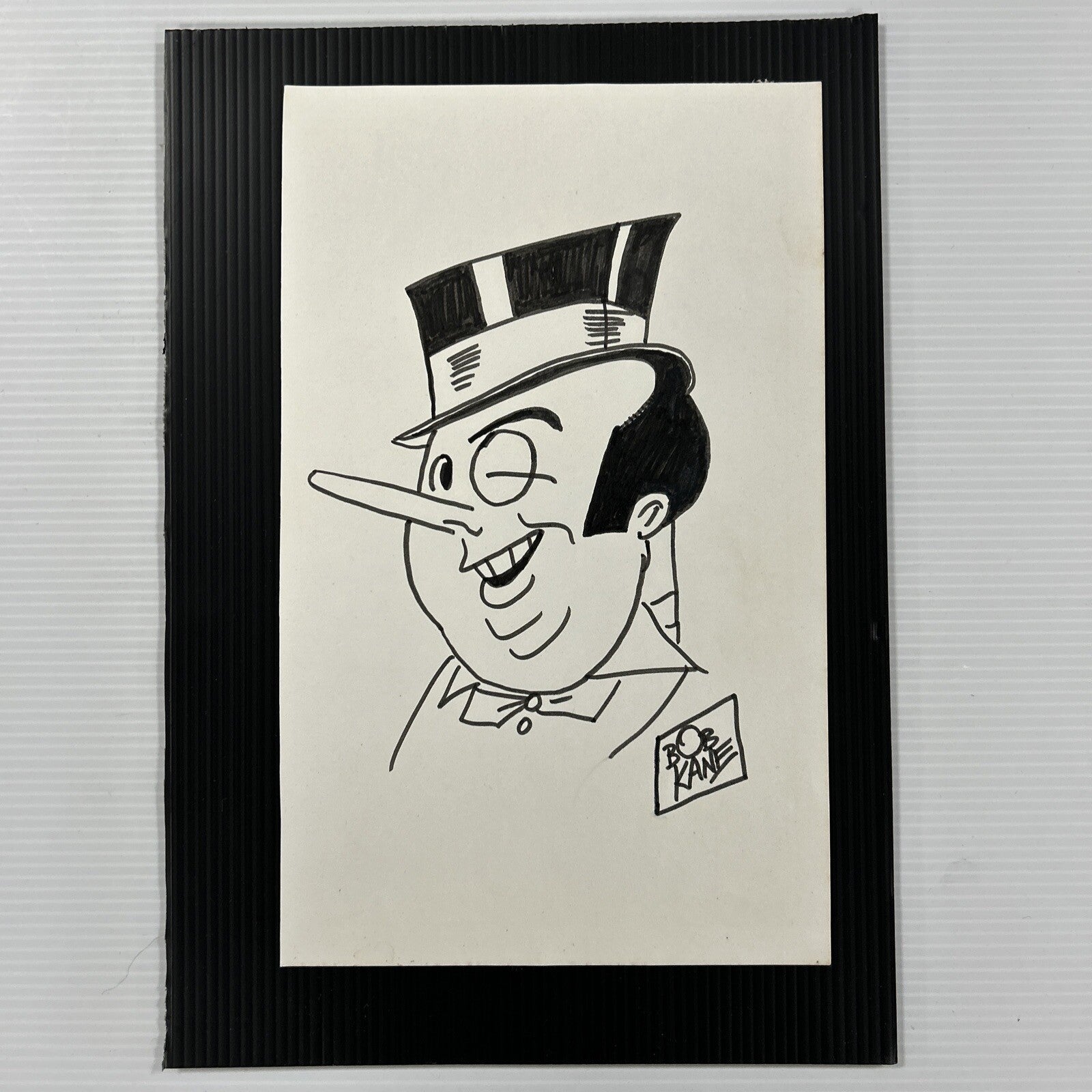 Bob Kane Hand Drawn Original Penguin Art Sketch Signed with COA 14x23cm0
