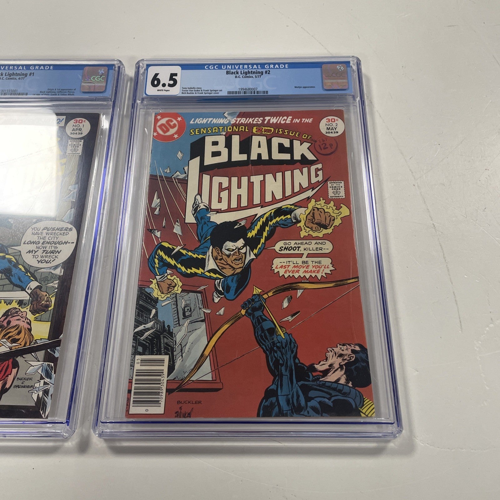 Black Lightning #1 & #2 1977 CGC 7.5 & 6.5 1st App & Origin of Black Lightning2