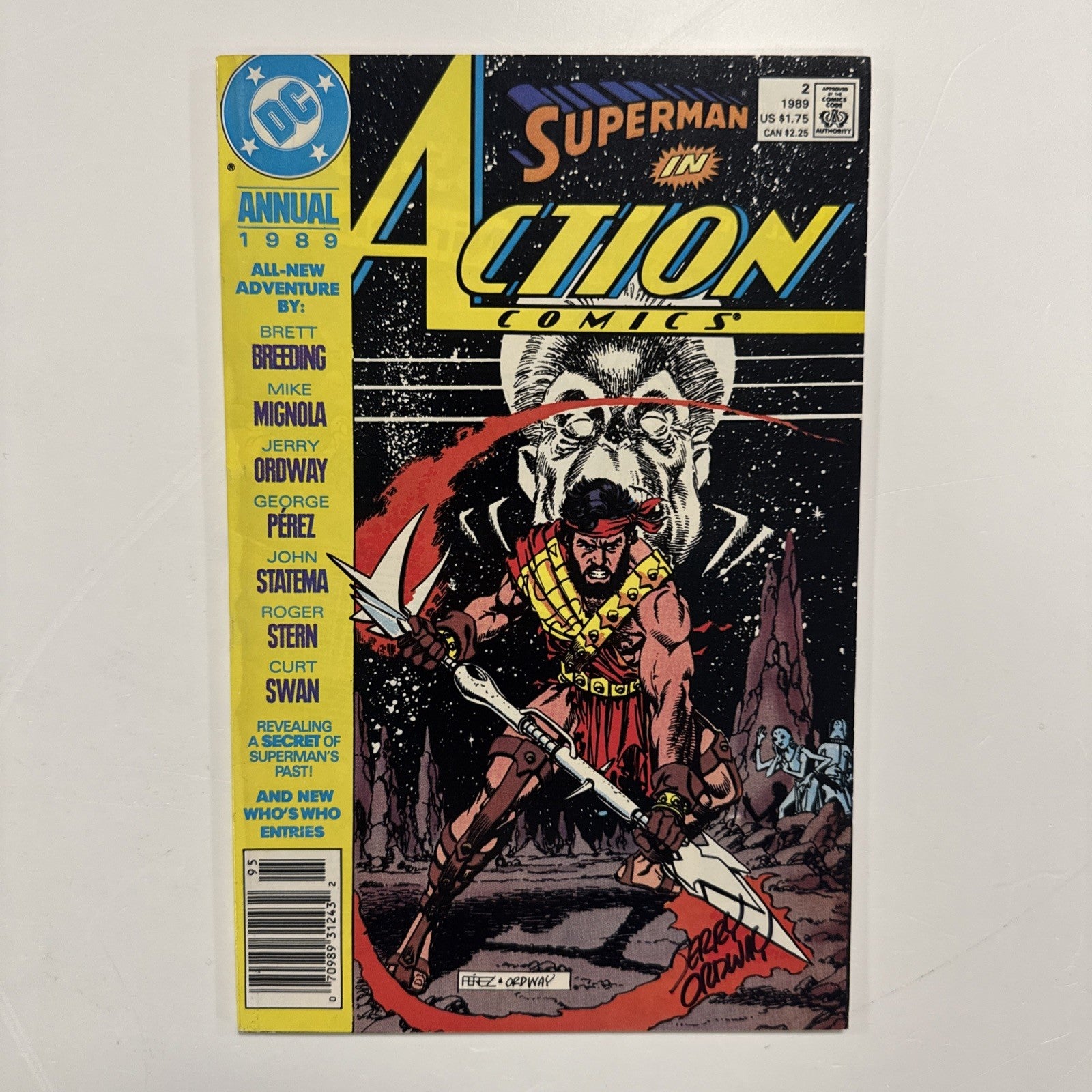 Action Comics Annual #2 1989 VF+ signed by Jerry Ordway at NY Comic Con 20060