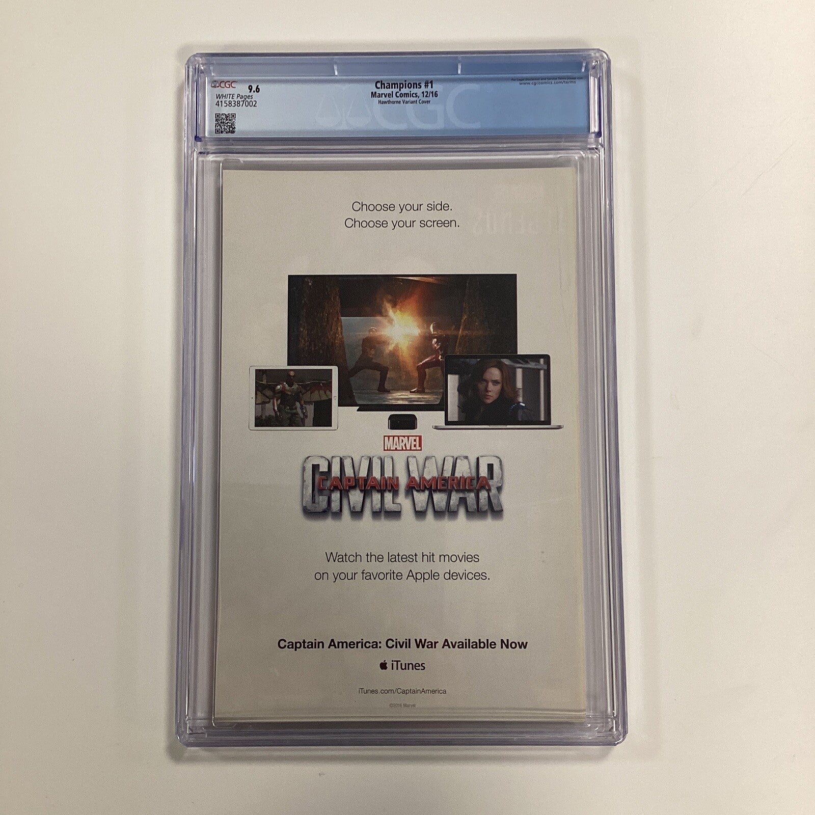 Champions #1 2016 CGC 9.6 Mike Hawthorne Deadpool 1:1000 Variant3